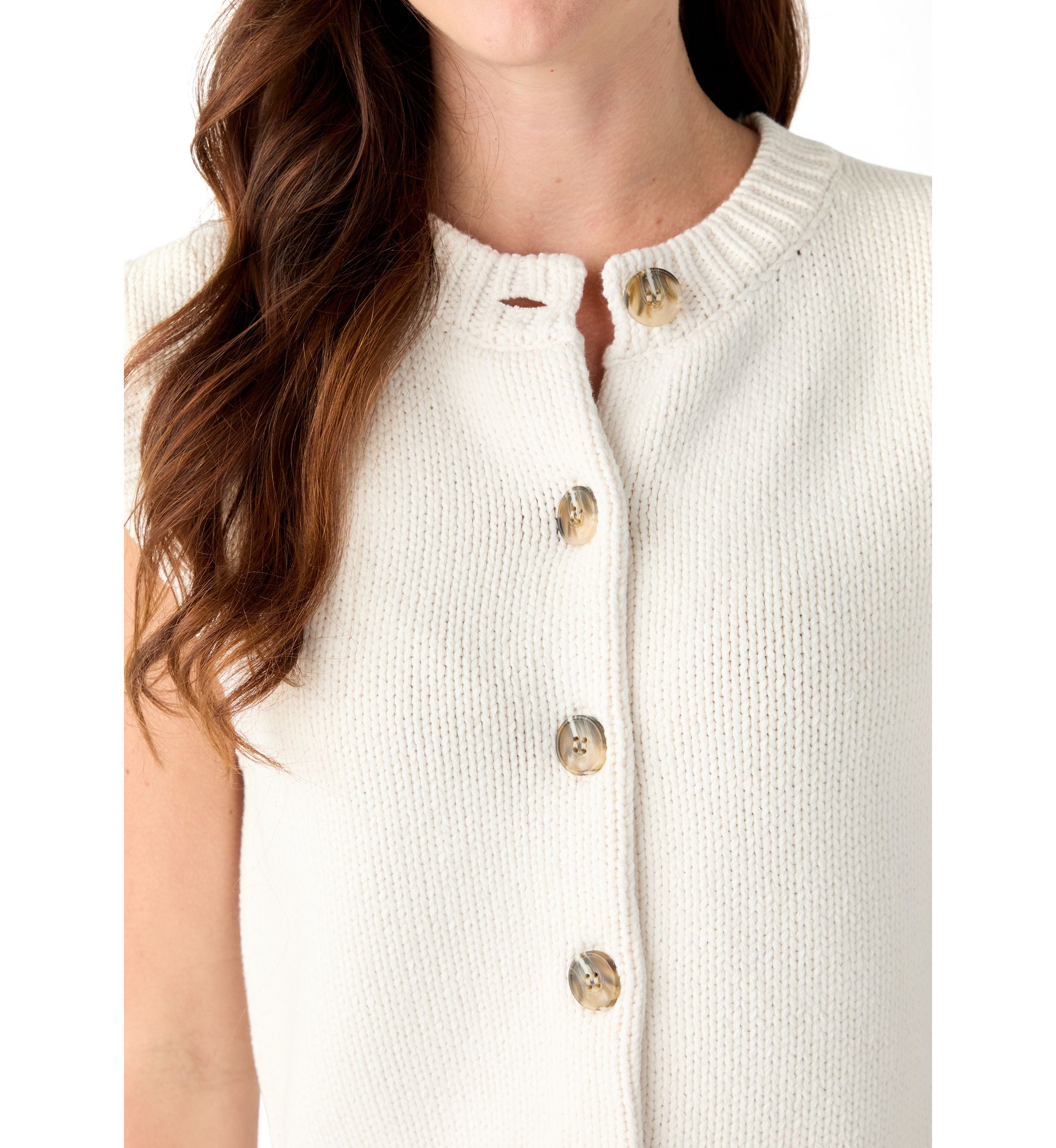 Petite Button Front Vest