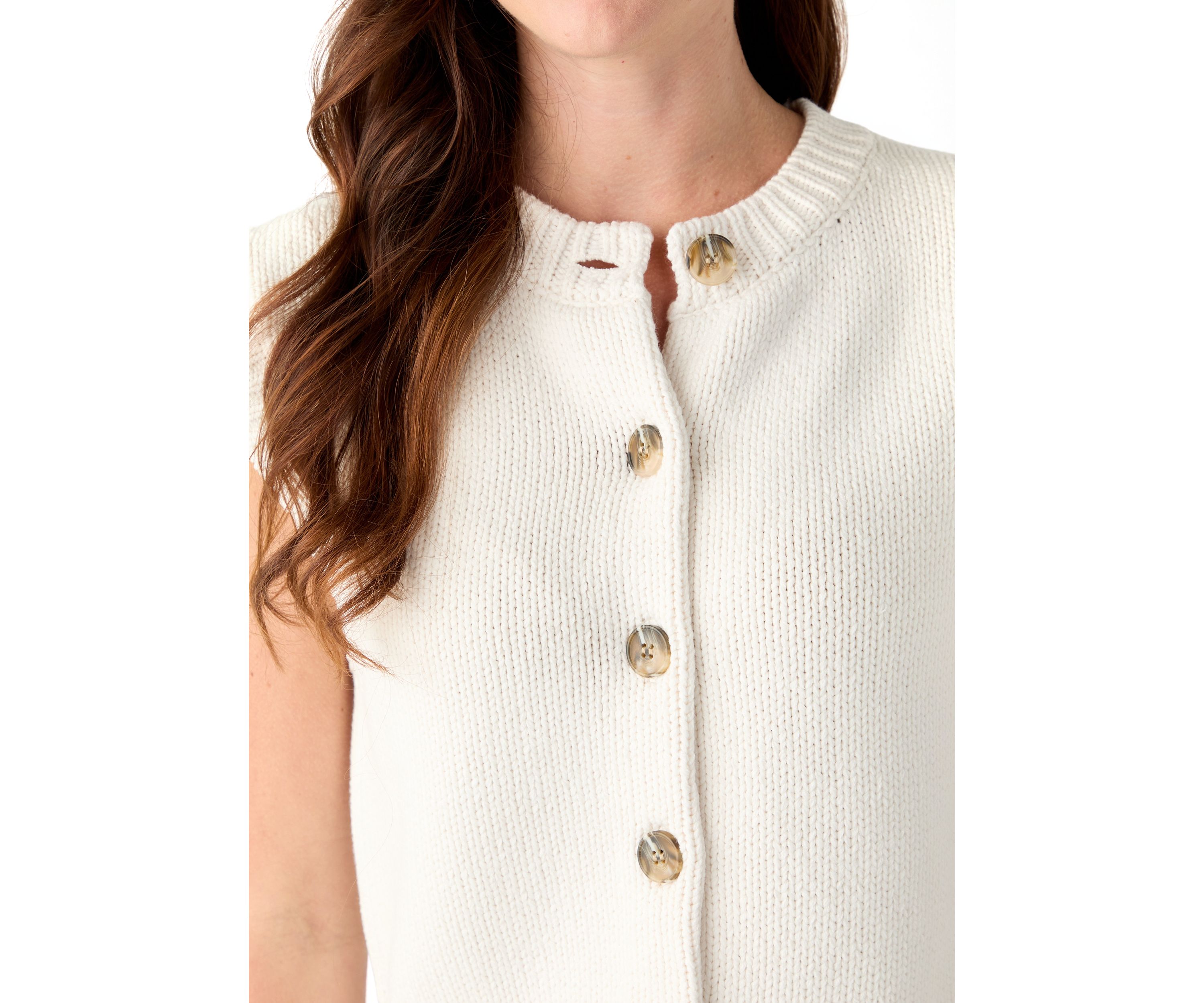 Petite Button Front Vest