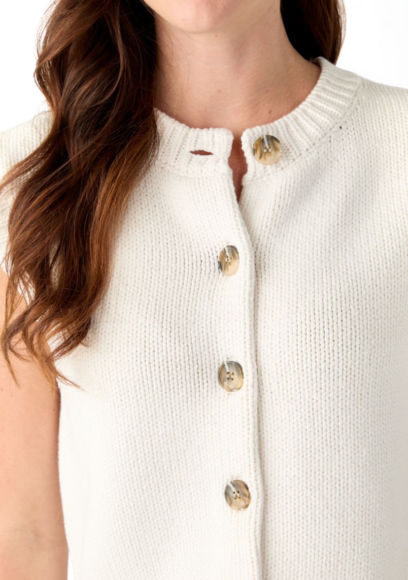 Petite Button Front Vest