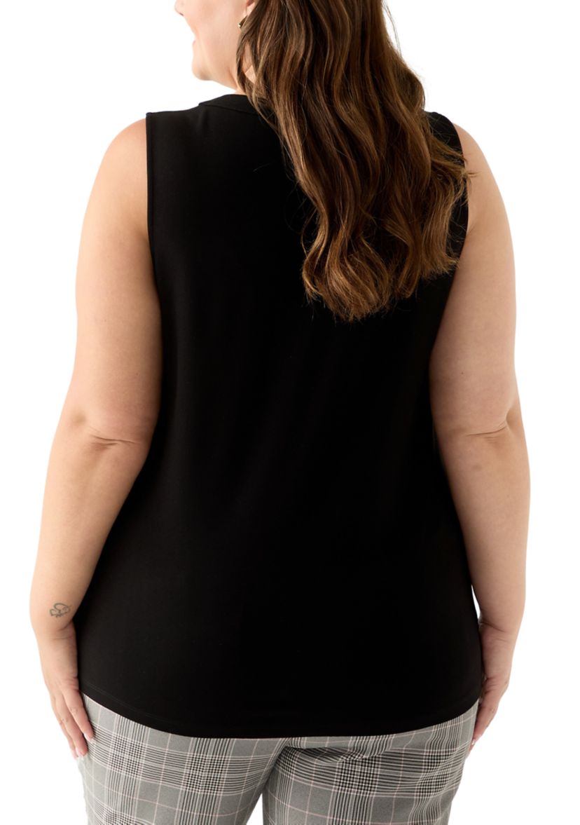 Plus Size Serenity Kit Top with Heatset Studded Trim 