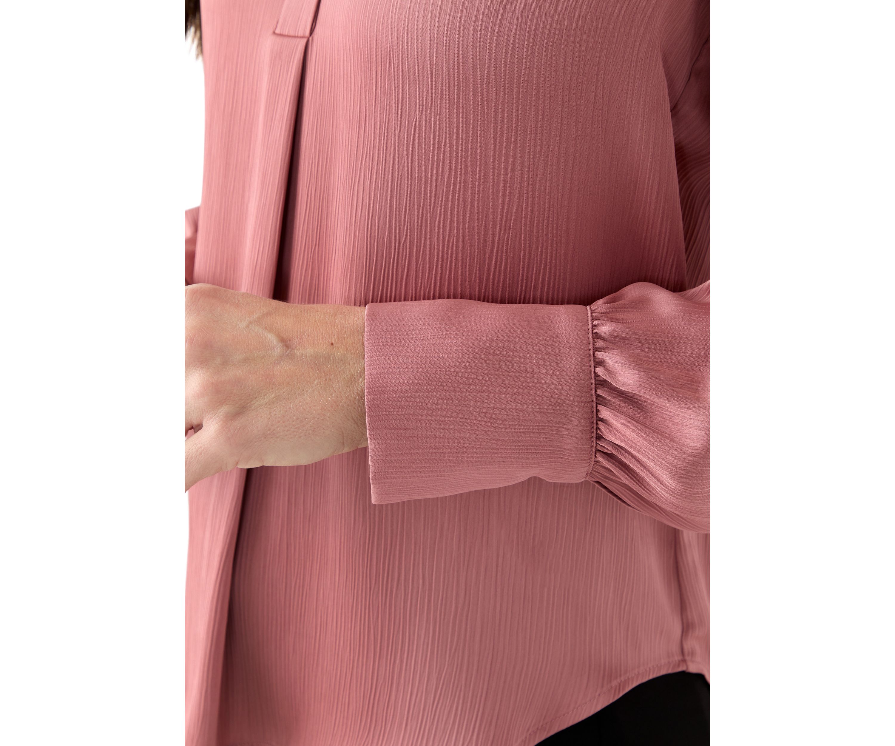 Womens Long Blouson Sleeve V-Neck Blouse