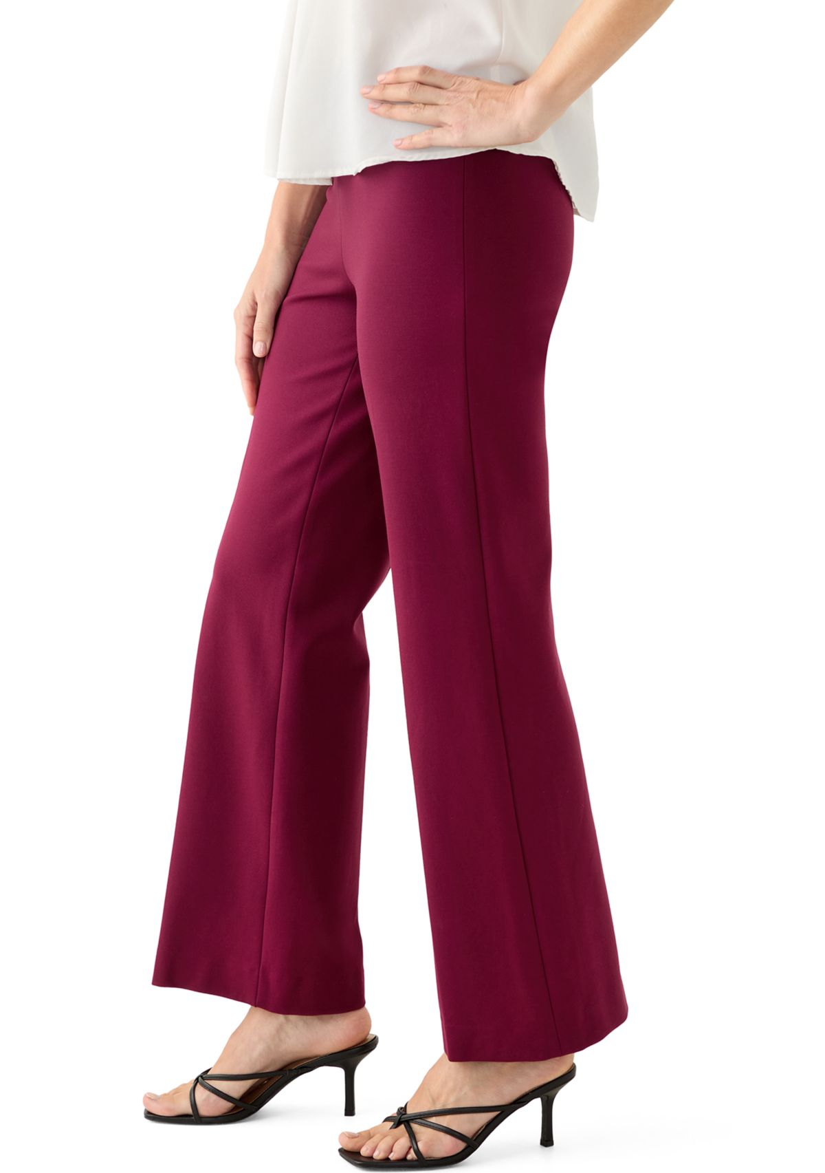 Petite Wide Leg Compression Trousers 
