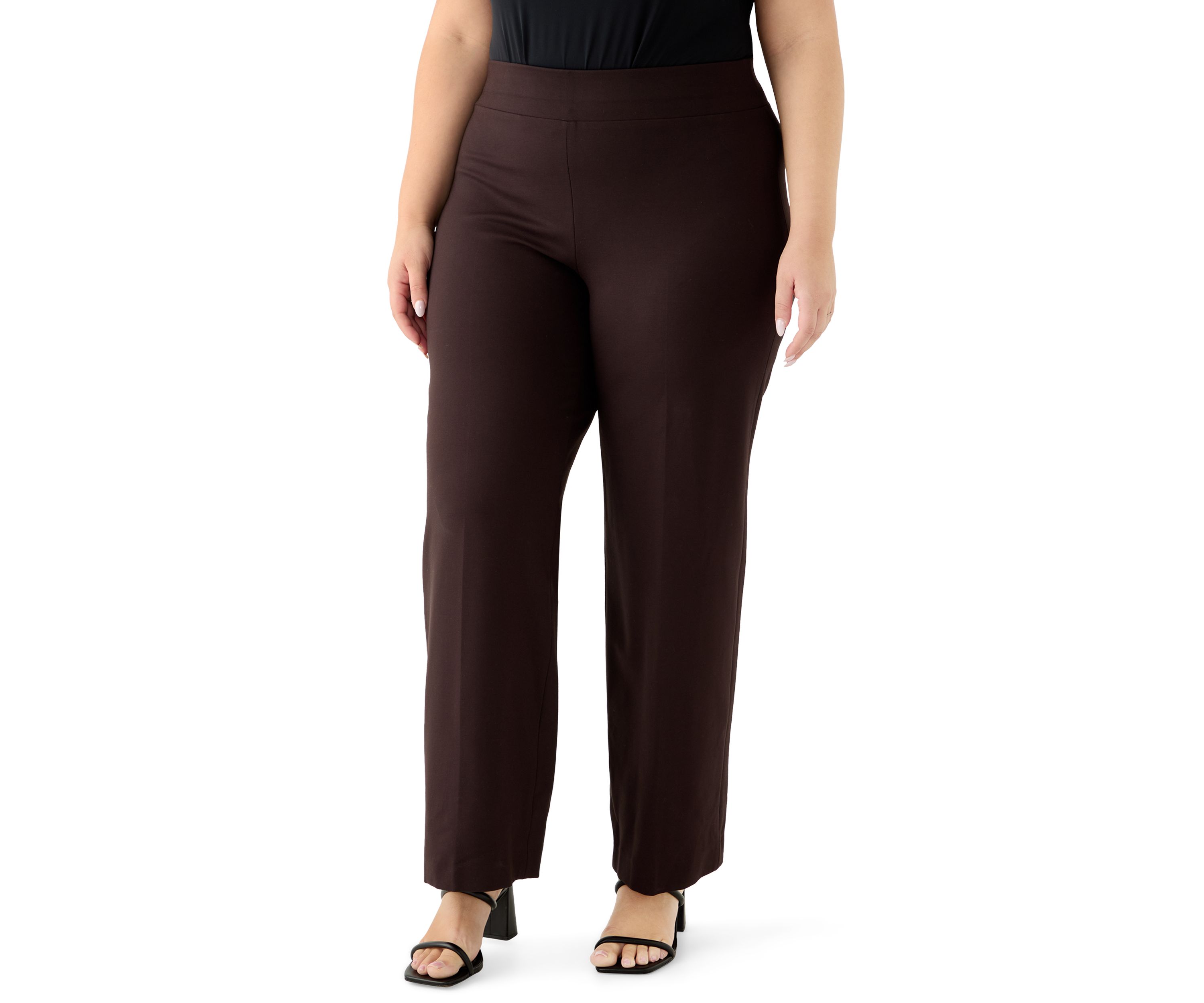 Plus Size Pull-On Wide Leg Trouser