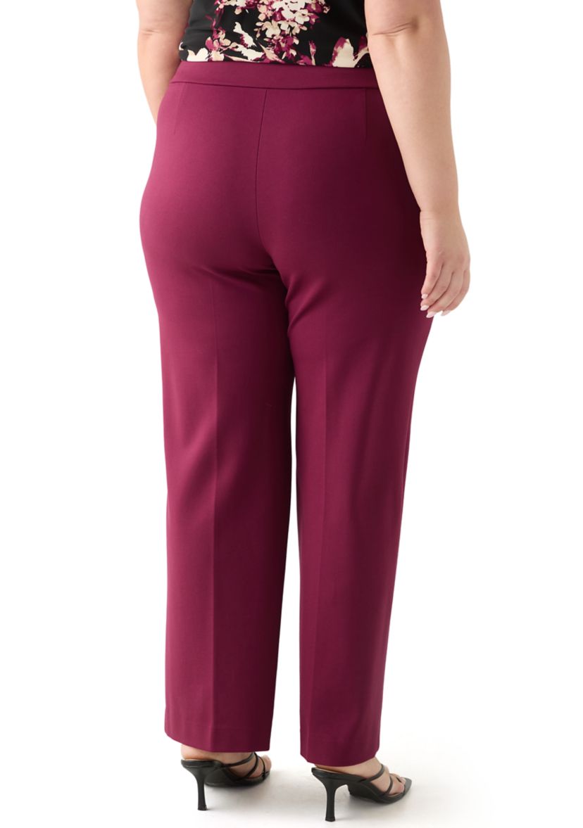 Plus Size Pull On Wide Leg Compression Pants
