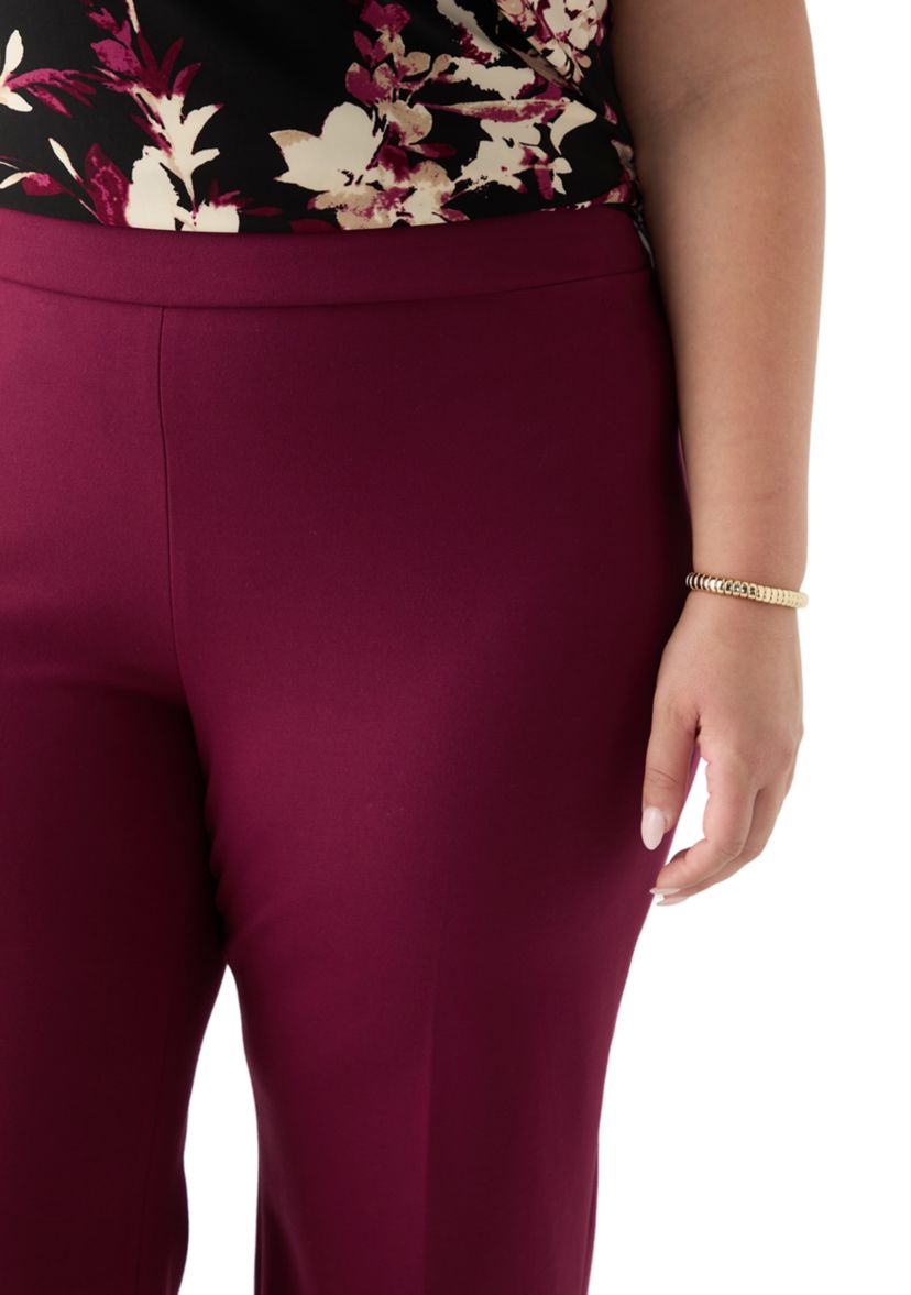 Plus Size Pull On Wide Leg Compression Pants