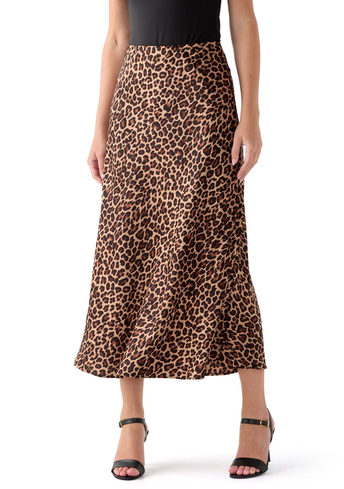 Womens Unlined Bias Flared Skirt