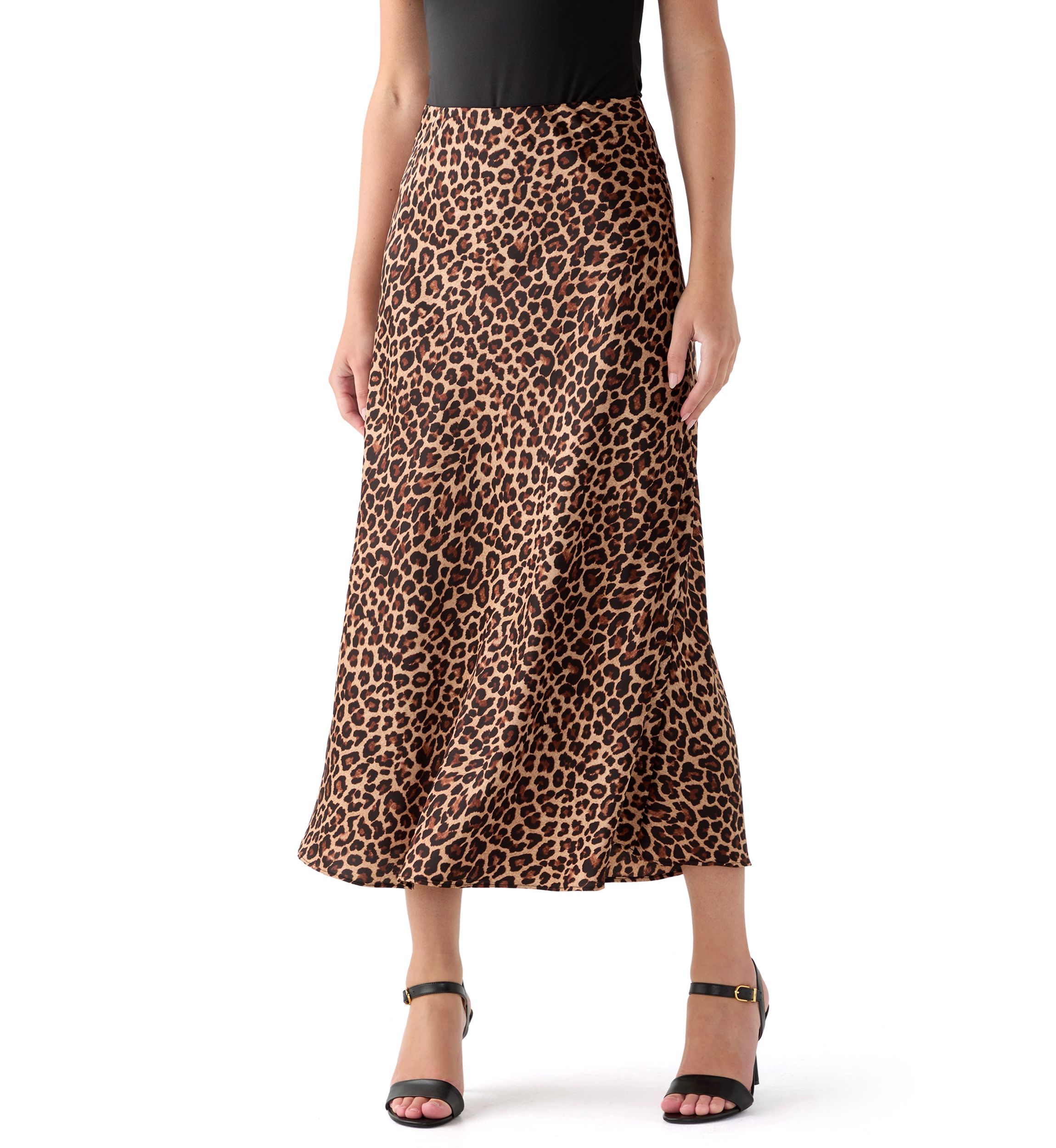 Womens Unlined Bias Flared Skirt