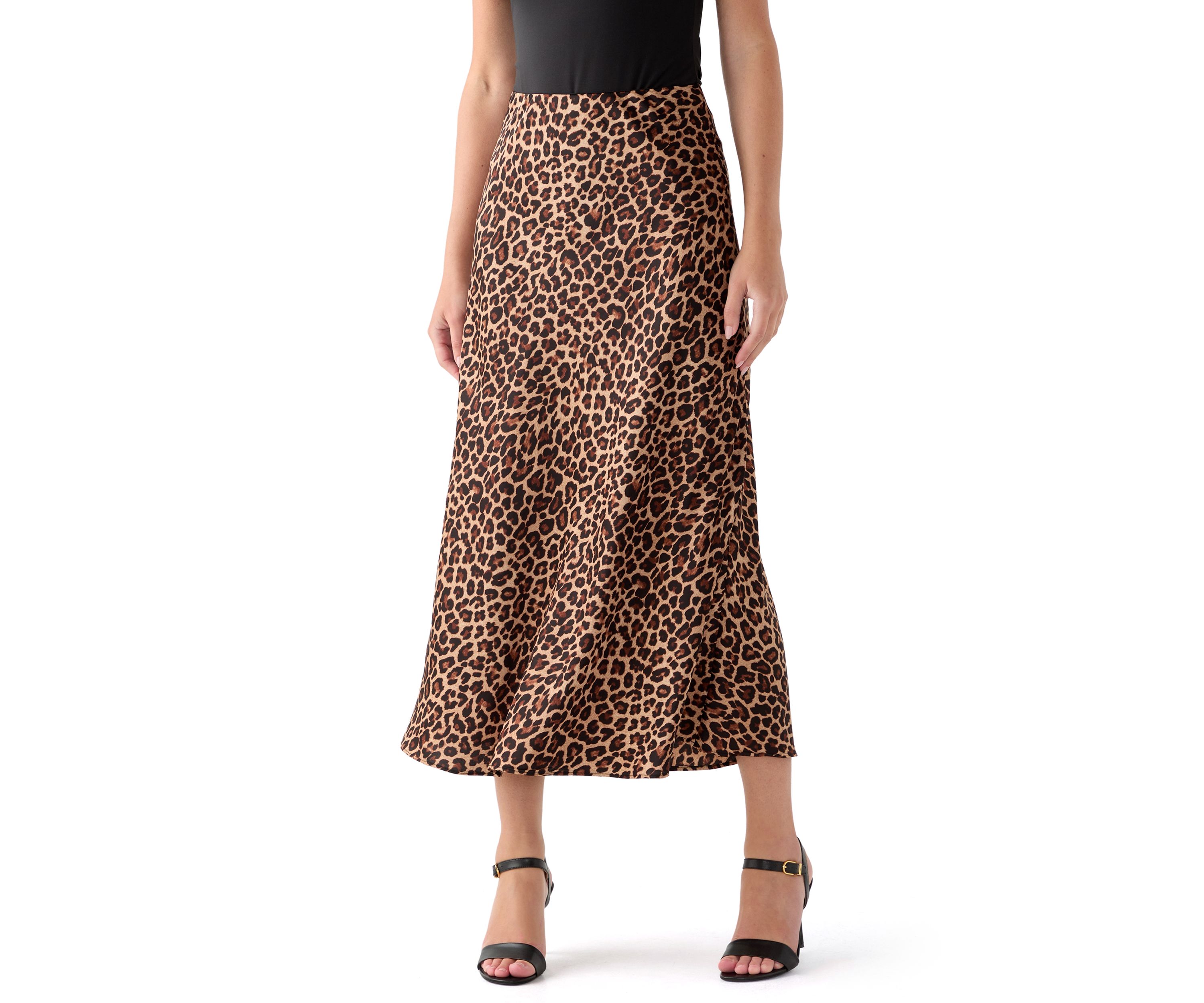Womens Unlined Bias Flared Skirt