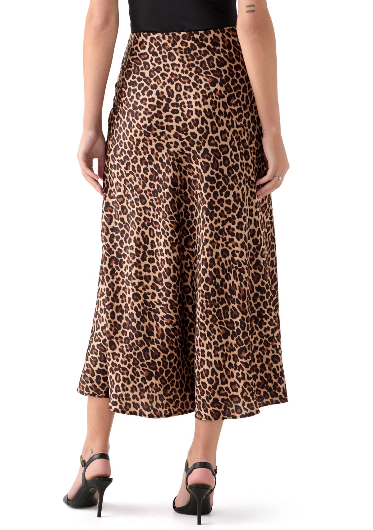 Womens Unlined Bias Flared Skirt