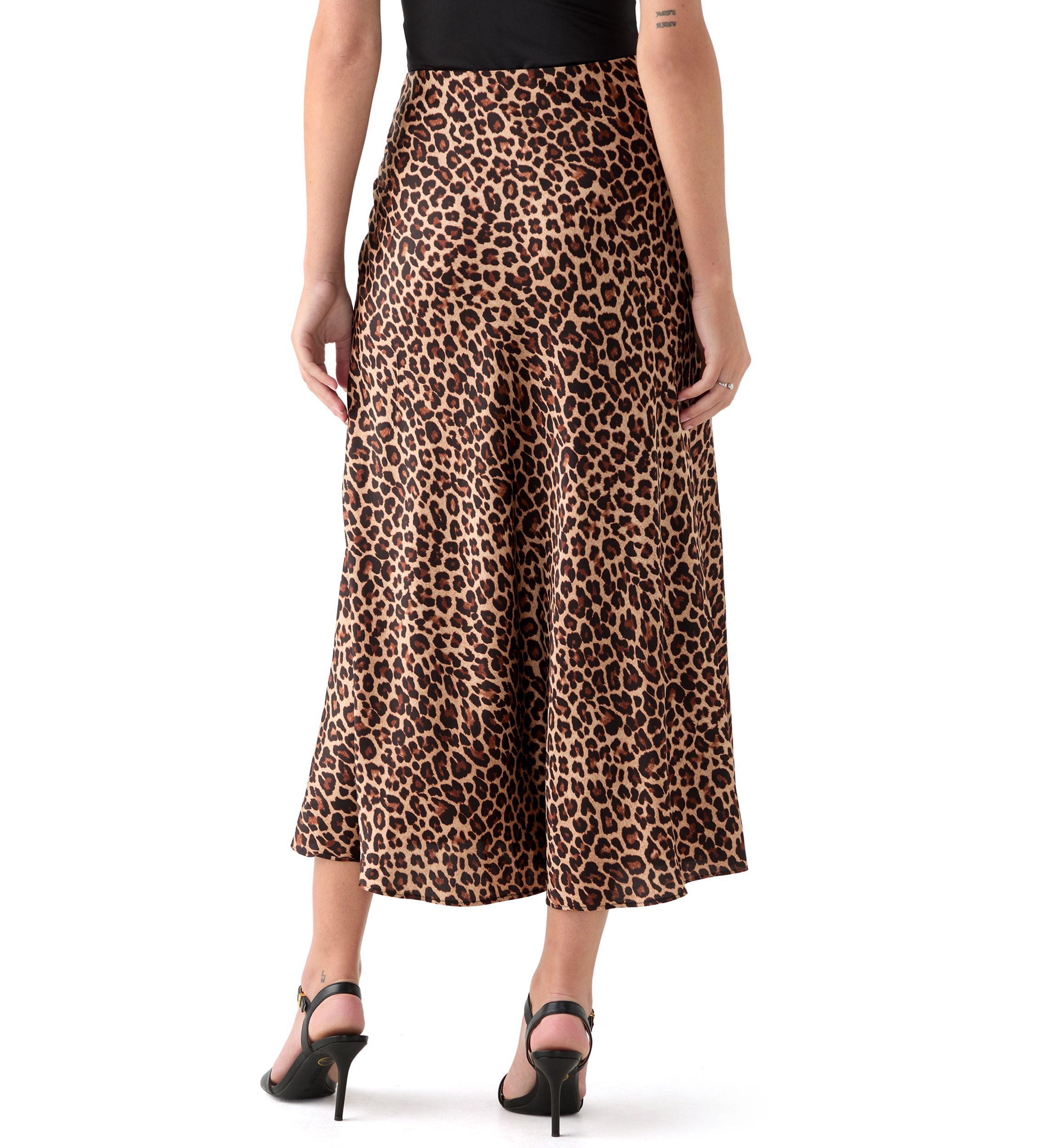 Womens Unlined Bias Flared Skirt