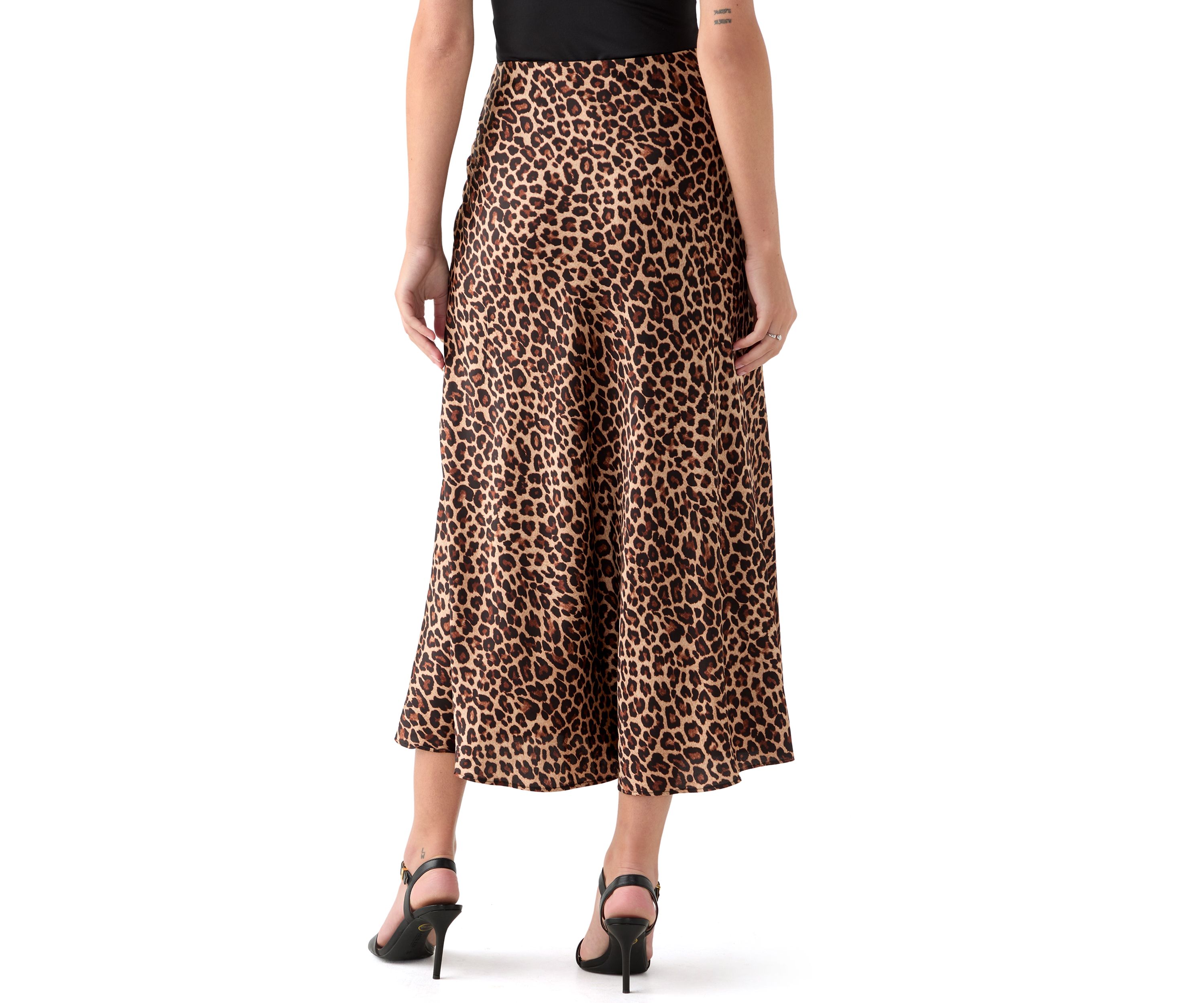 Womens Unlined Bias Flared Skirt