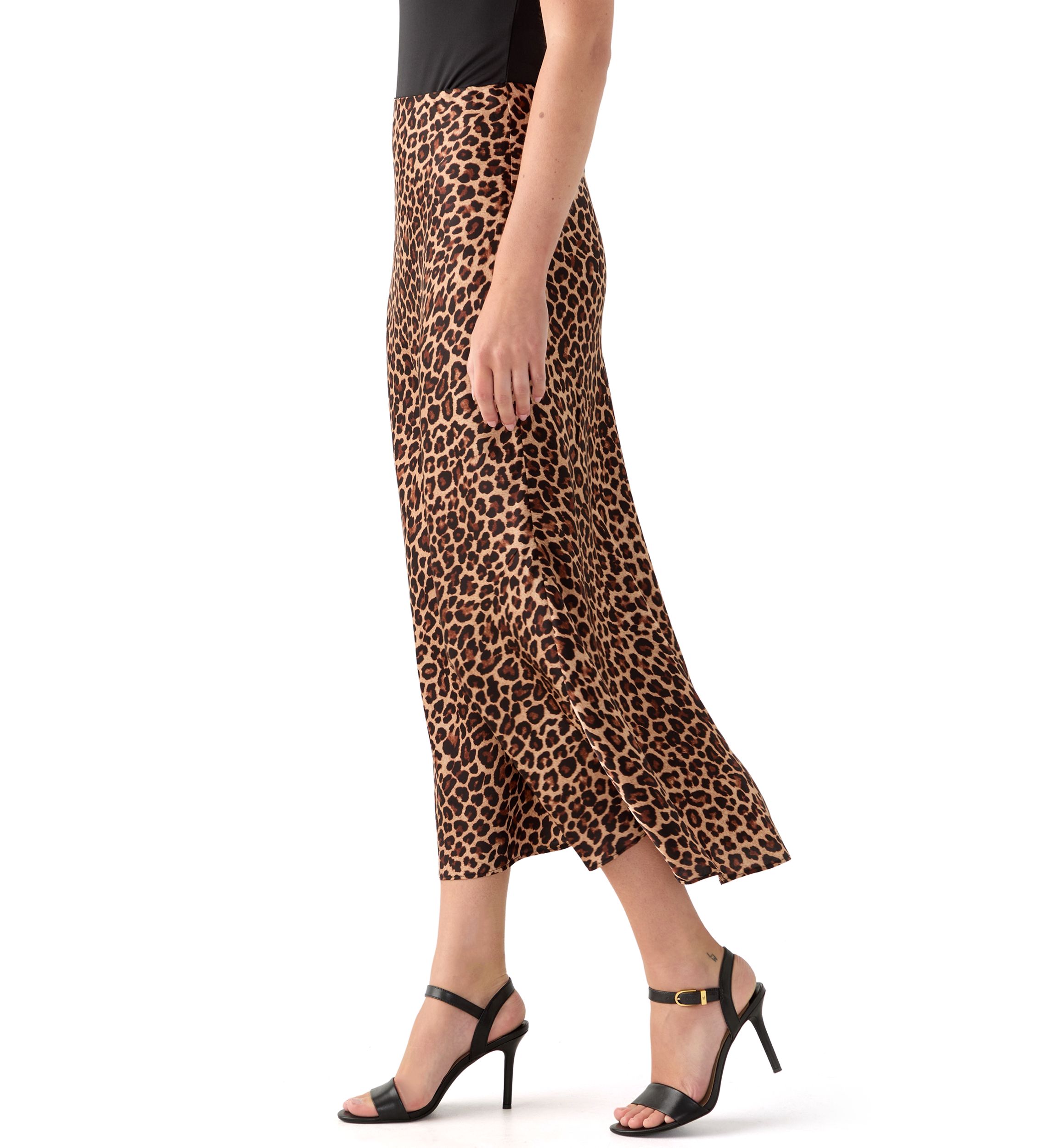Womens Unlined Bias Flared Skirt