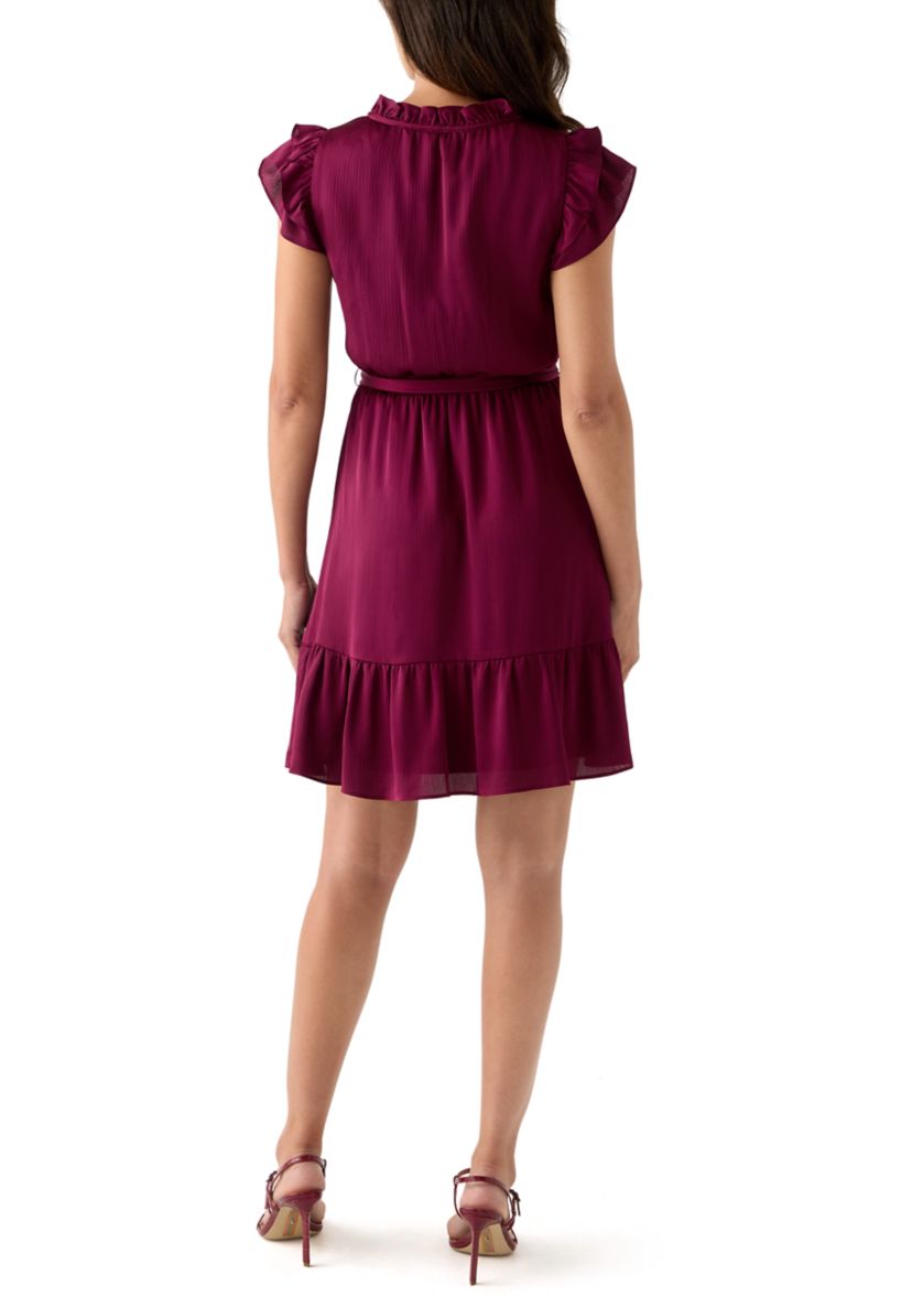 Womens Flutter Sleeve Dress