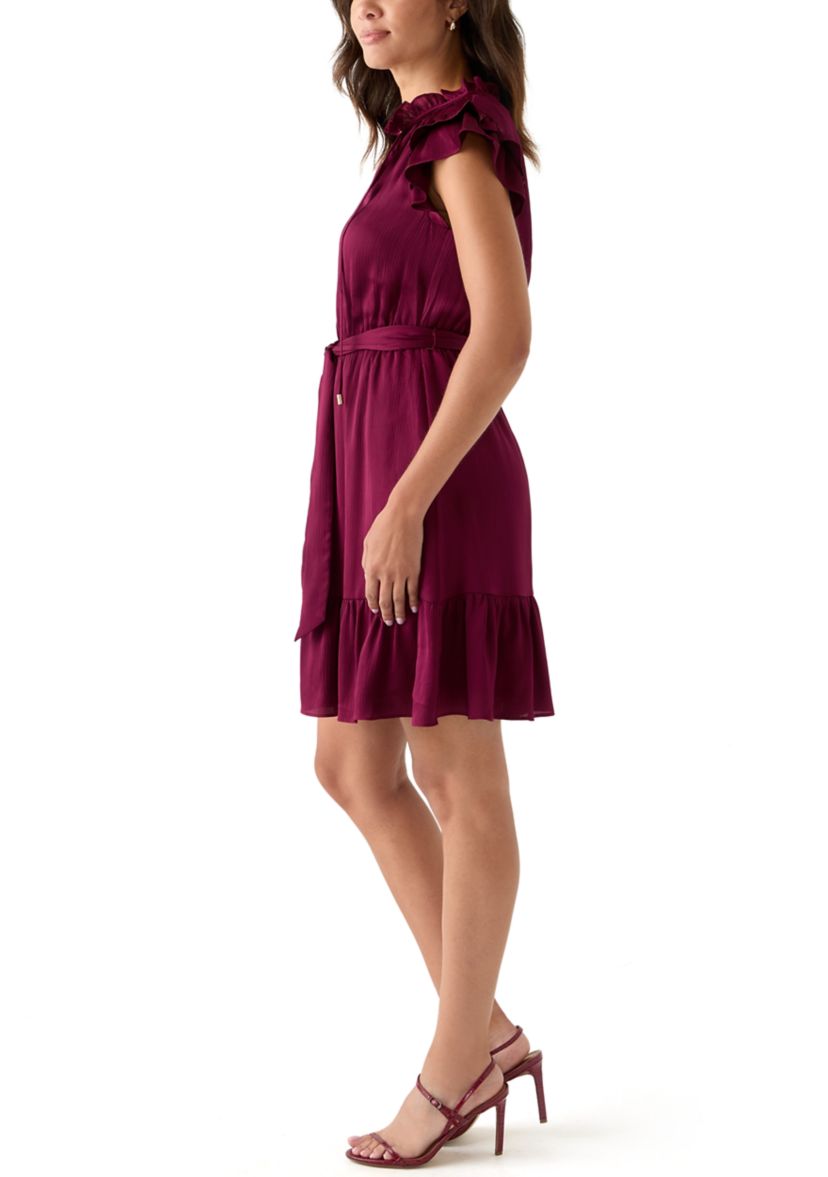 Womens Flutter Sleeve Dress