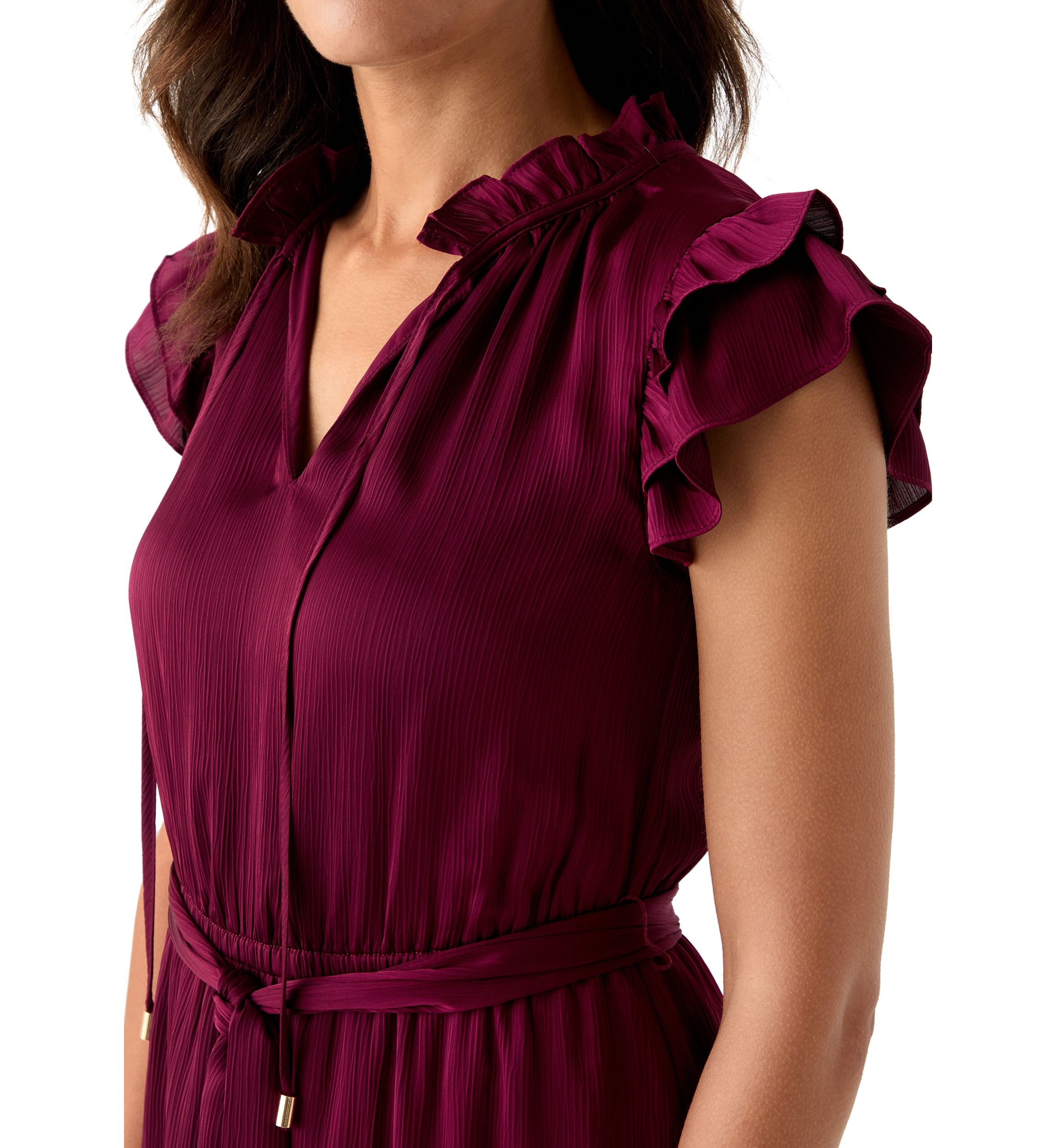 Womens Flutter Sleeve Dress