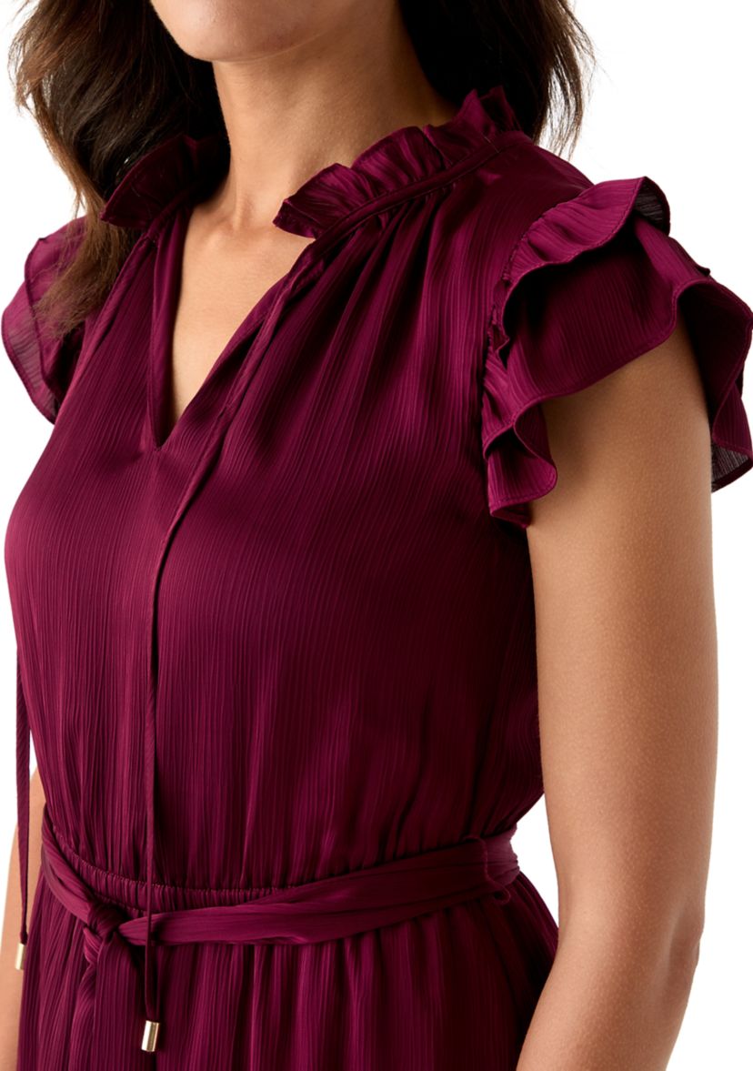 Womens Flutter Sleeve Dress