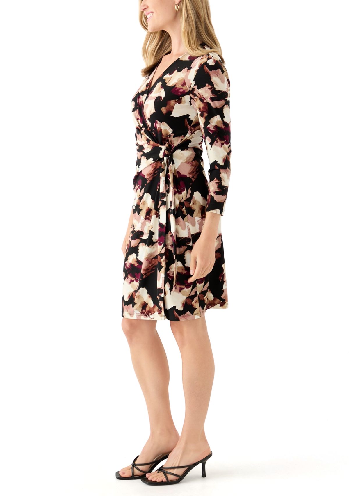Petite Classic Wrap Printed Dress
