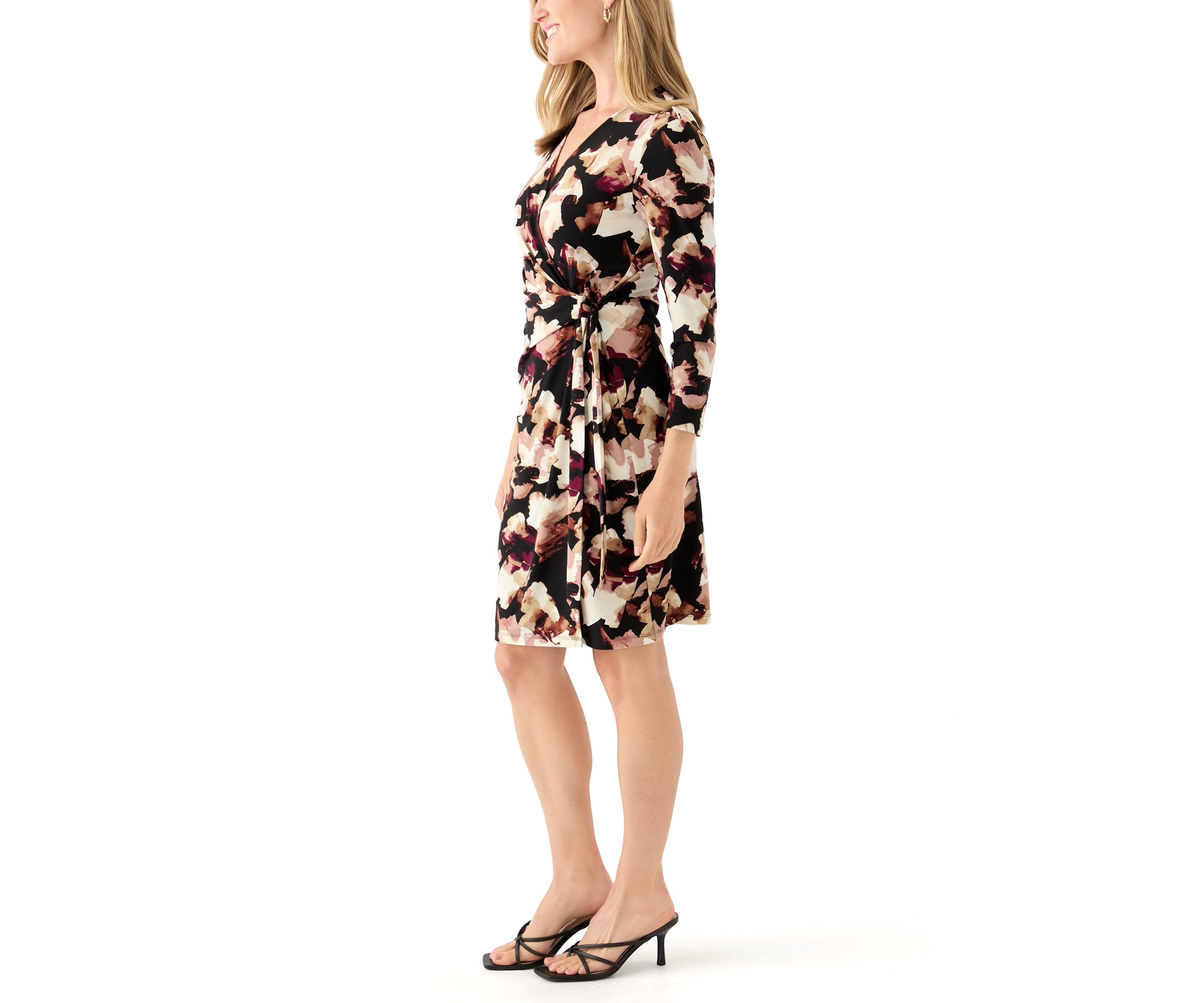 Petite Classic Wrap Printed Dress