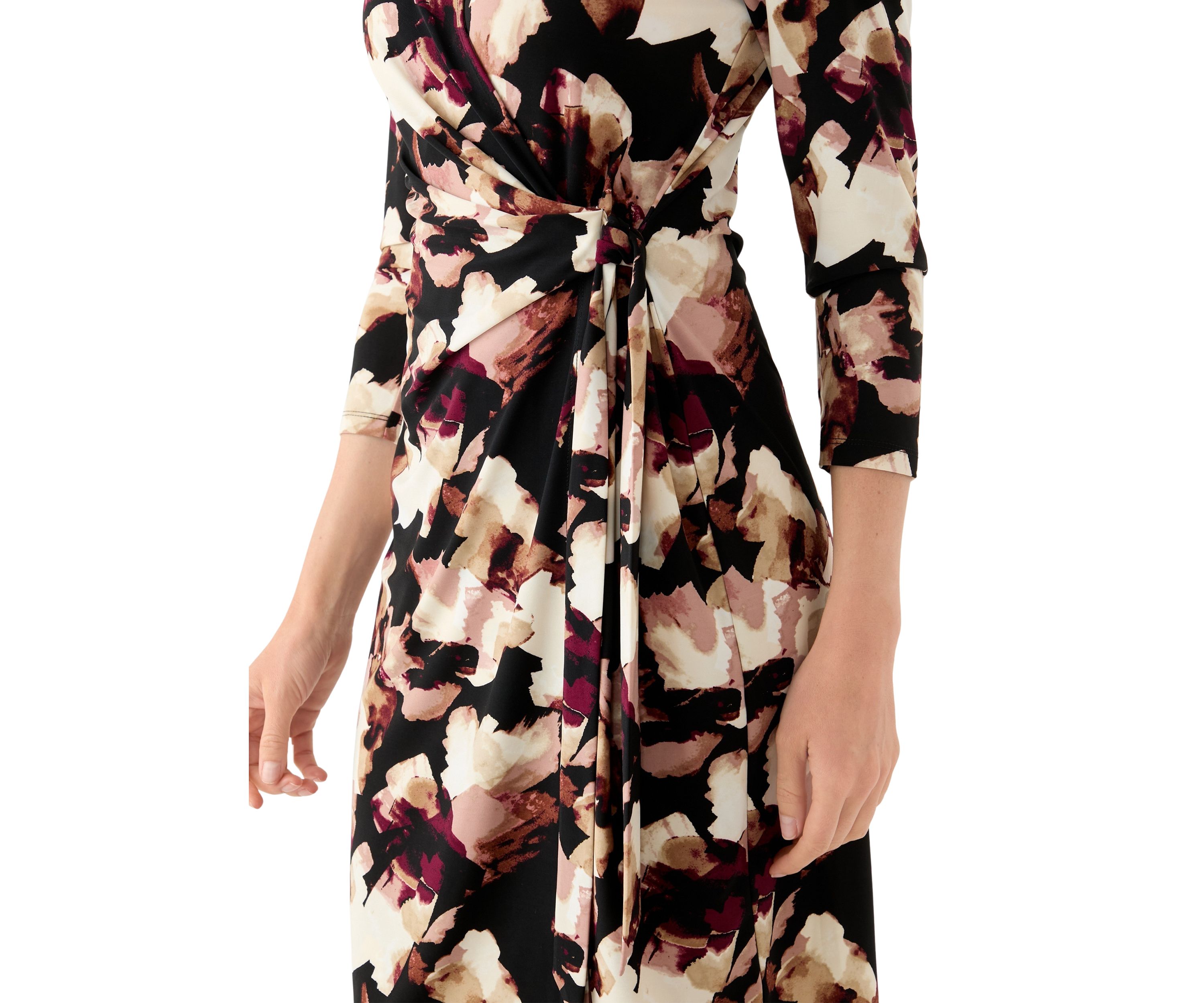 Petite Classic Wrap Printed Dress
