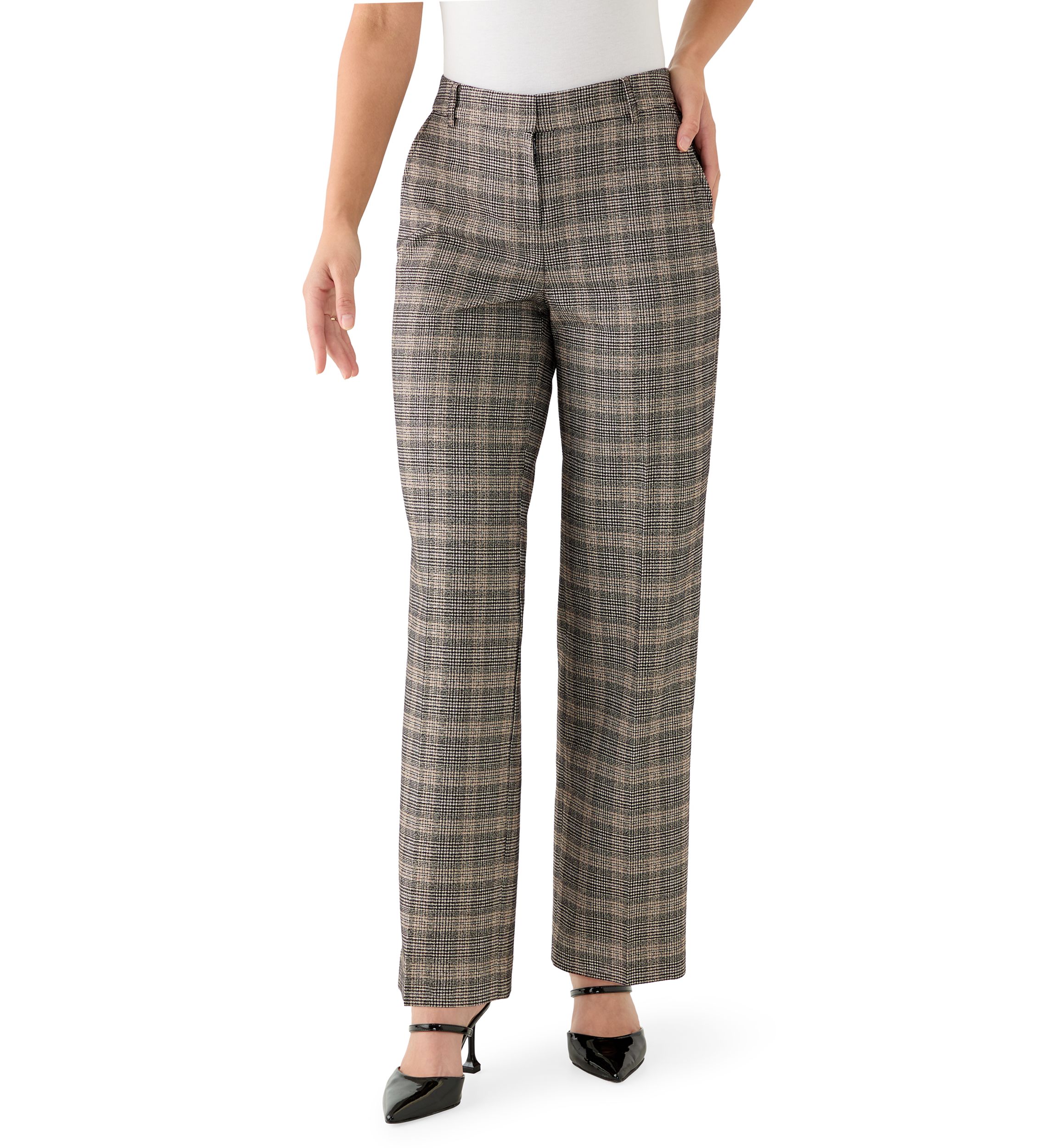 Petite Plaid Trousers