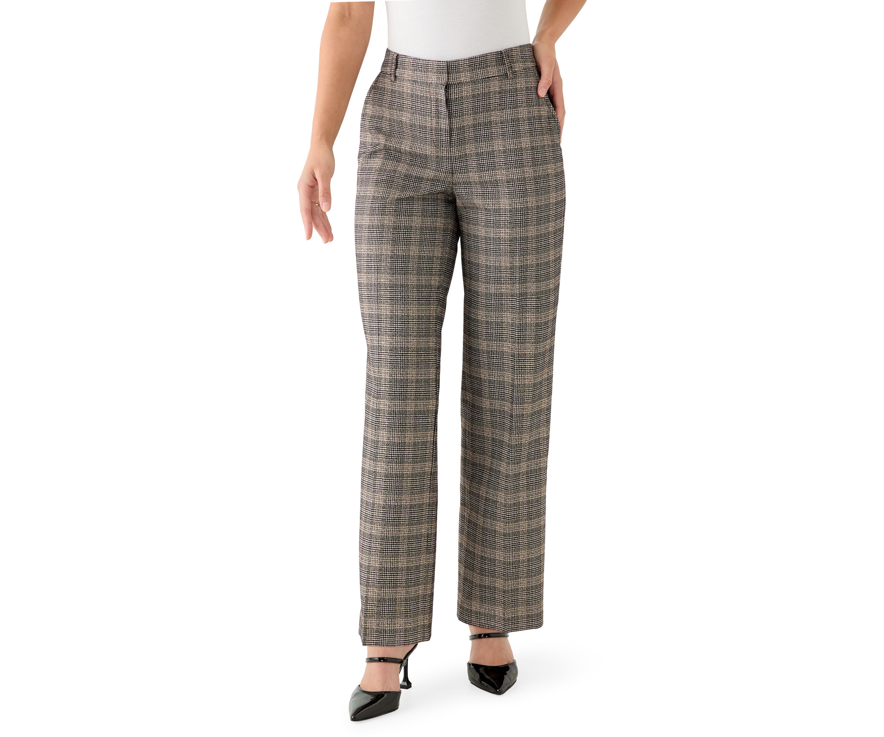 Petite Plaid Trousers