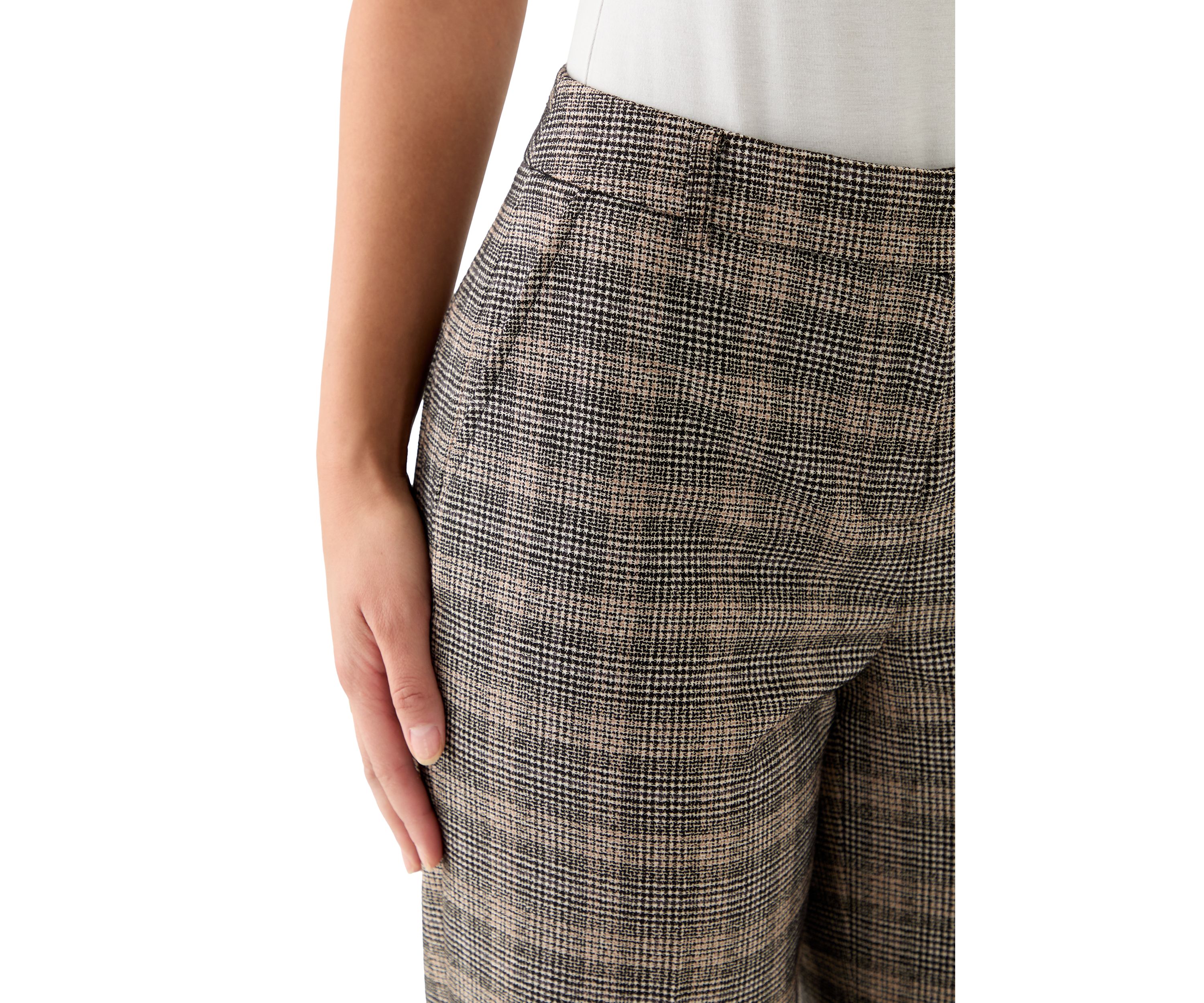 Petite Plaid Trousers