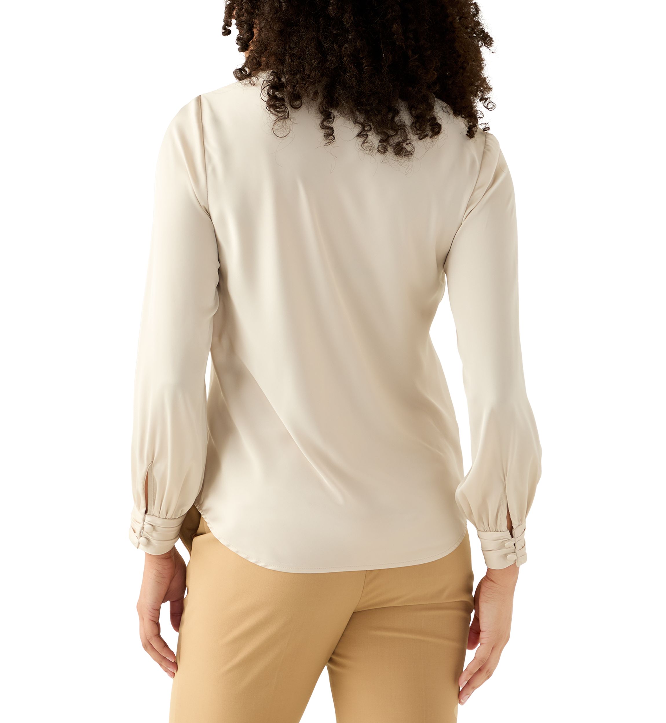 Womens Long Sleeve Drape Neck Blouse 