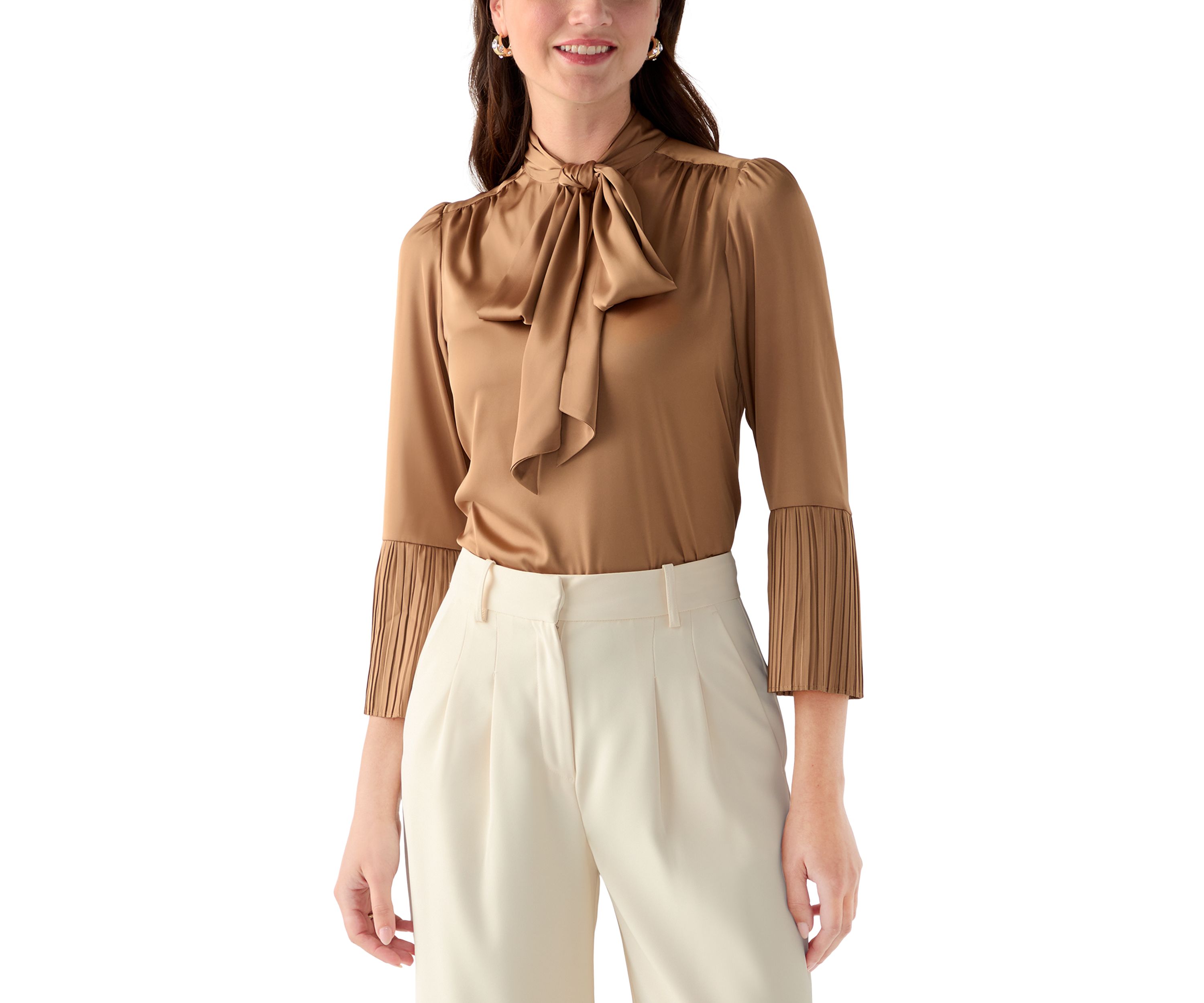 Womens Tie Neck Blouse