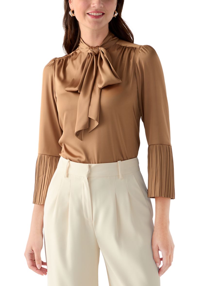 Womens Tie Neck Blouse