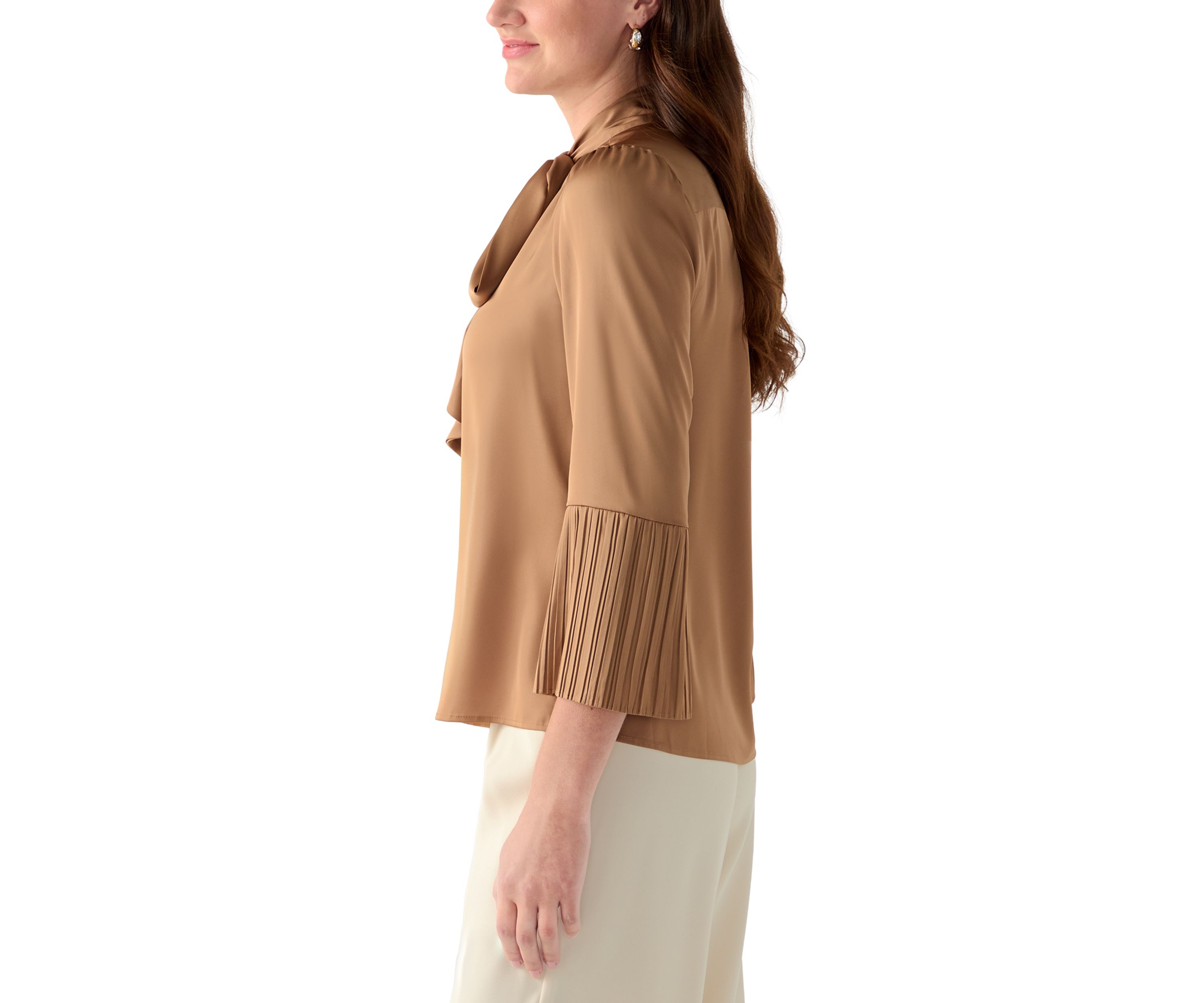 Womens Tie Neck Blouse