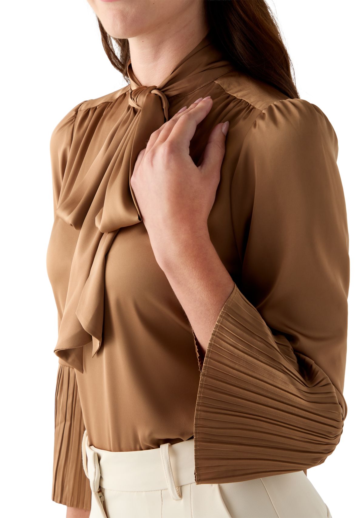 Womens Tie Neck Blouse