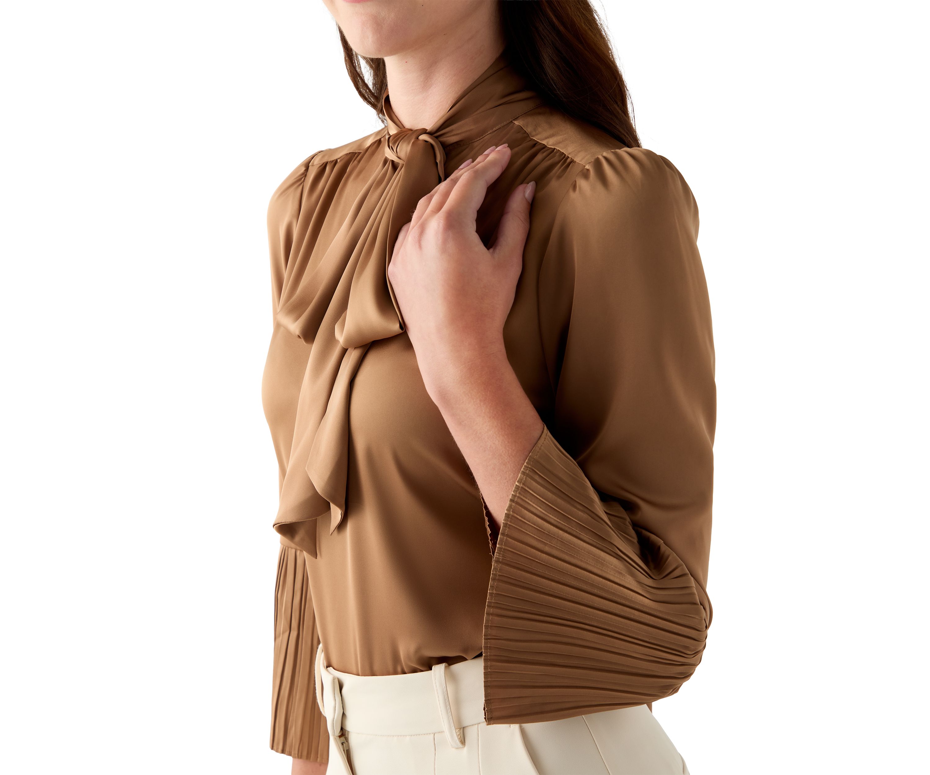 Womens Tie Neck Blouse