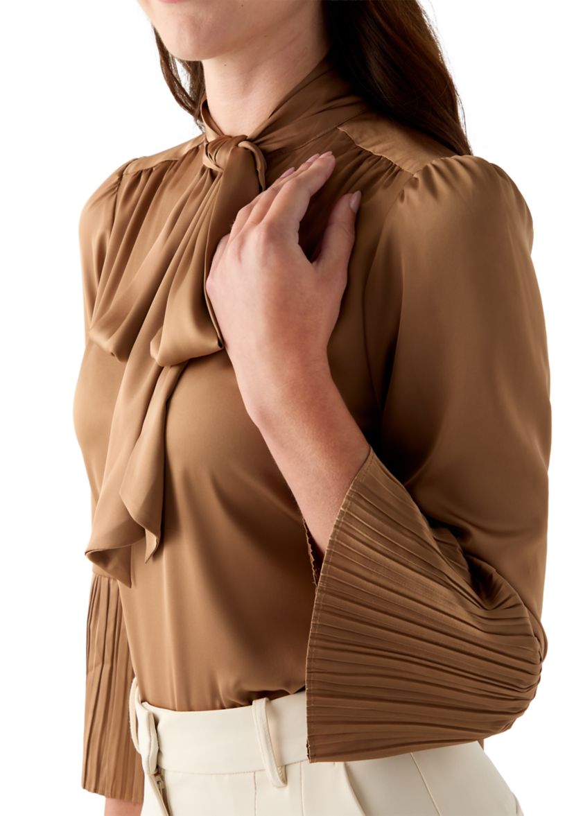 Womens Tie Neck Blouse