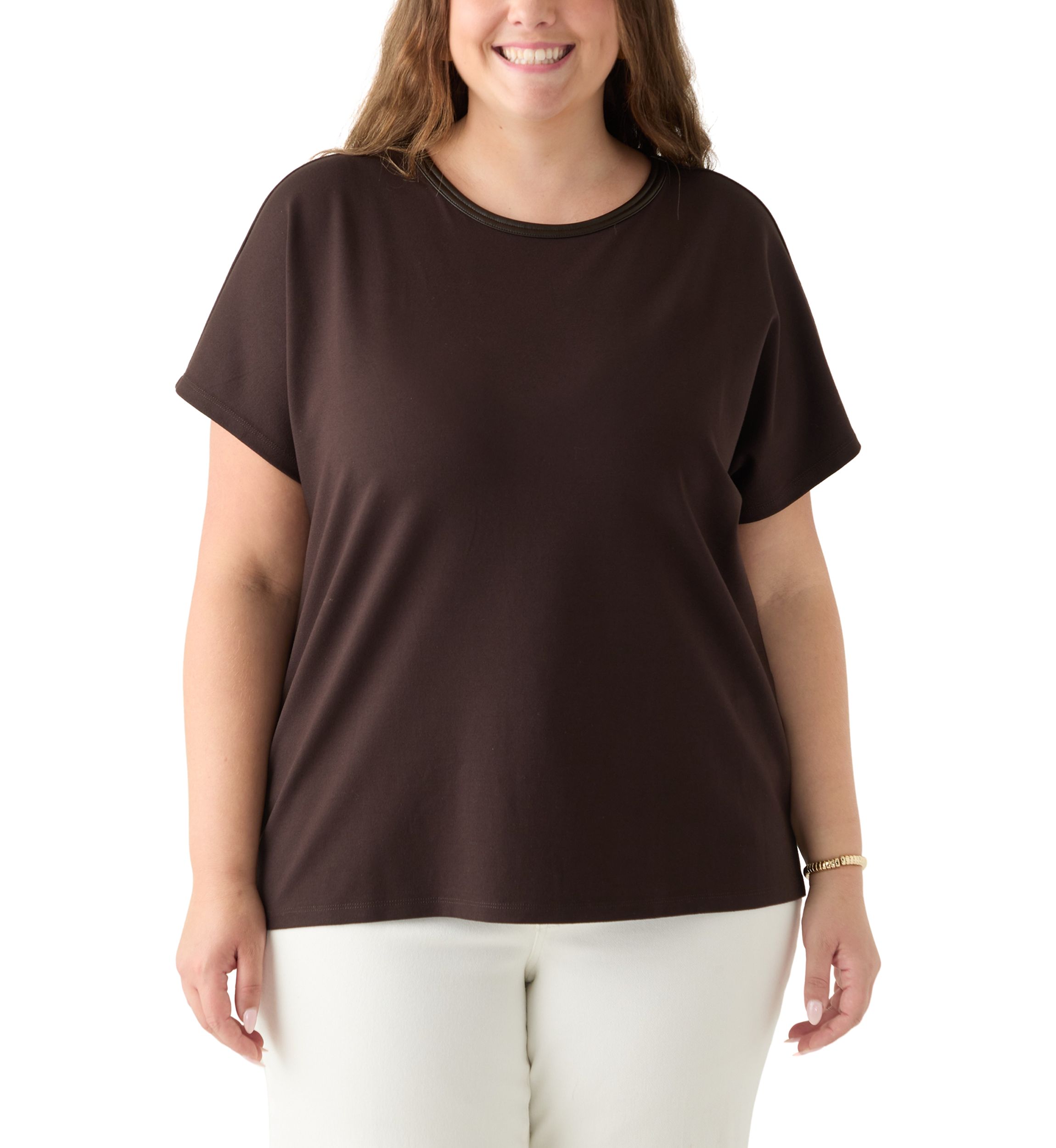 Plus Size Serenity Knit Dolman Sleeve T-Shirt
