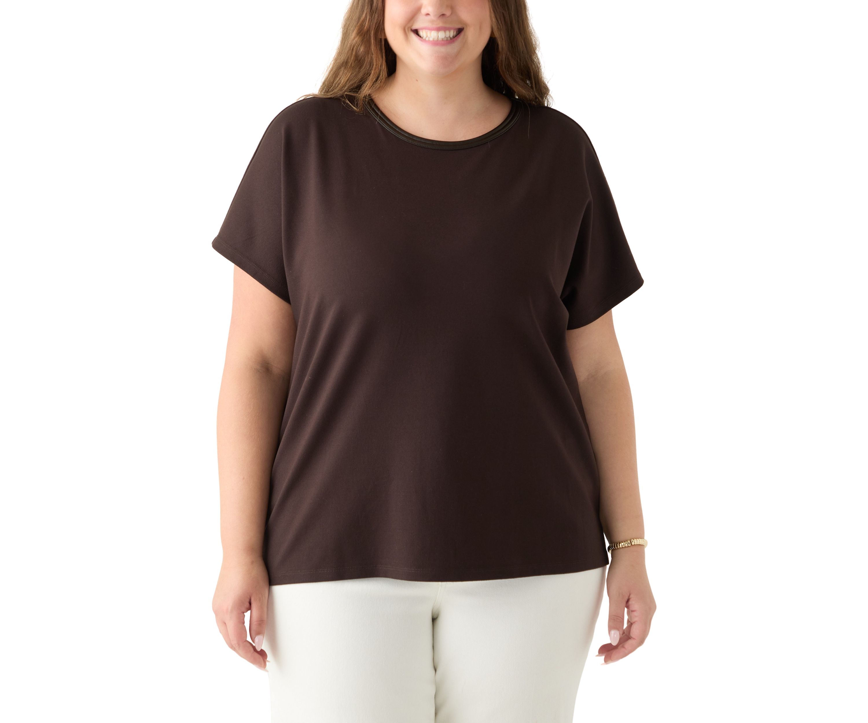 Plus Size Serenity Knit Dolman Sleeve T-Shirt