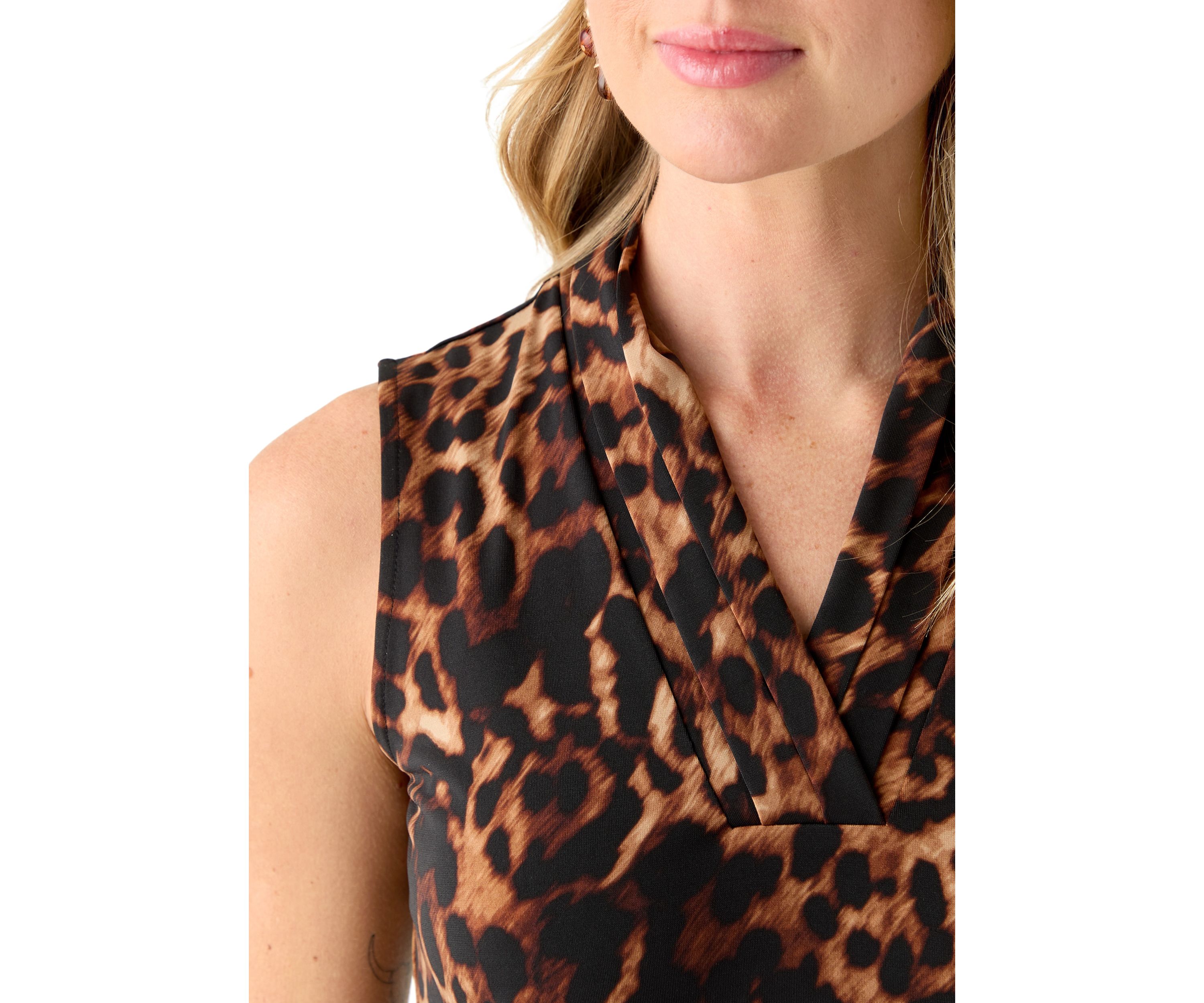 Petite Printed Triple Pleat Top