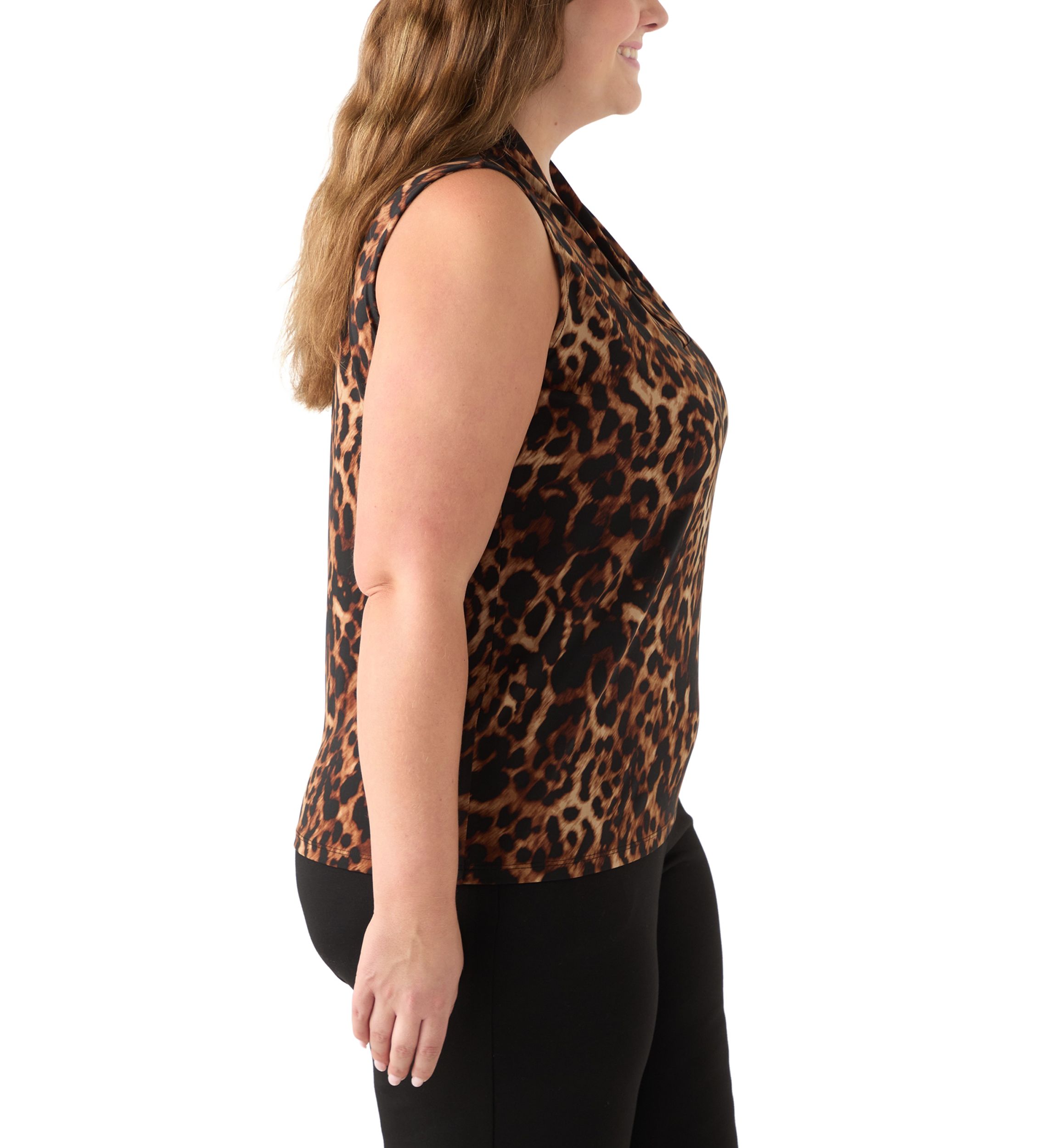 Plus Size Sleeveless Triple Pleat Top