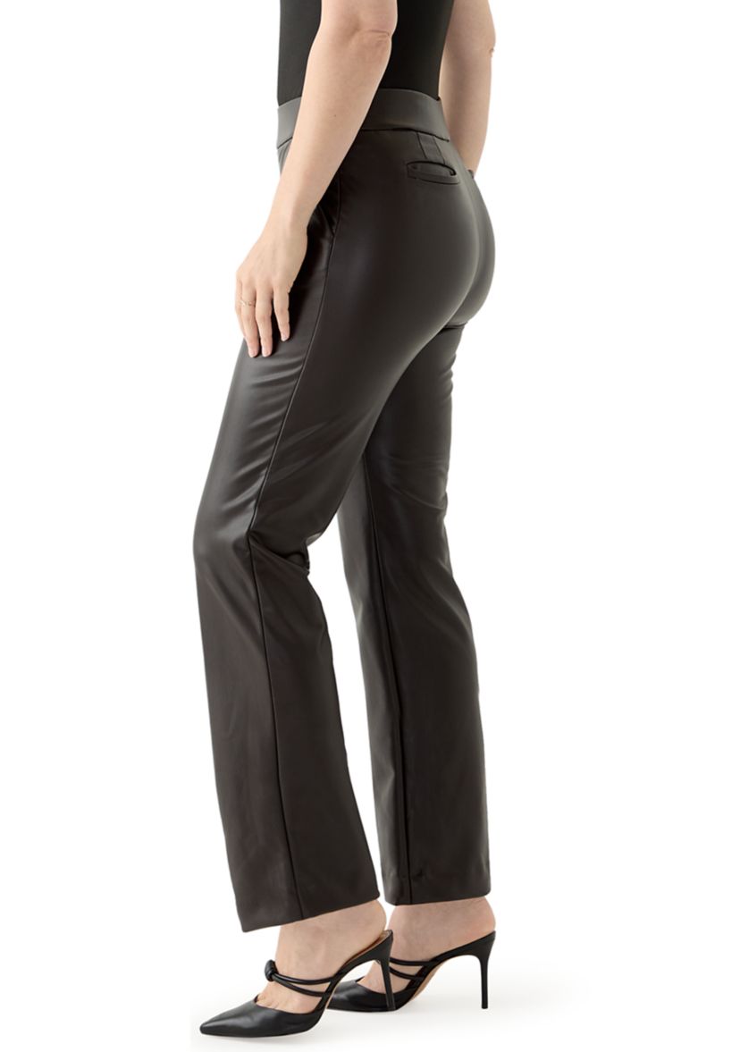 Petite Pull On Faux Leather Pants