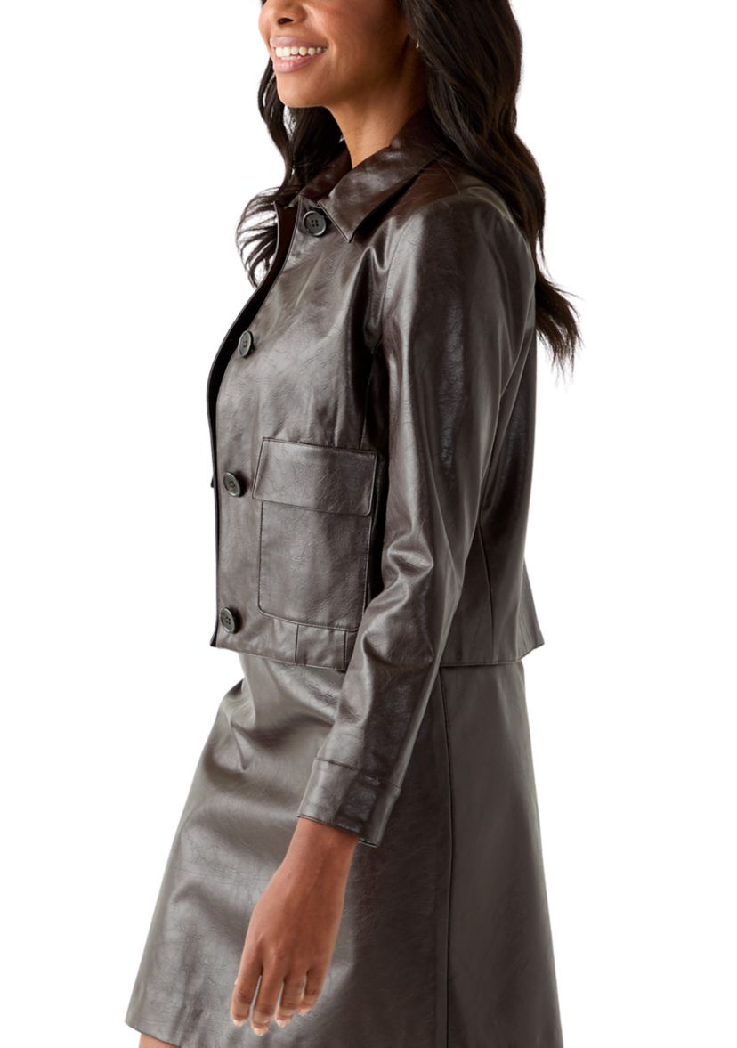 Womens Four Button Jacket with Patch Pockets