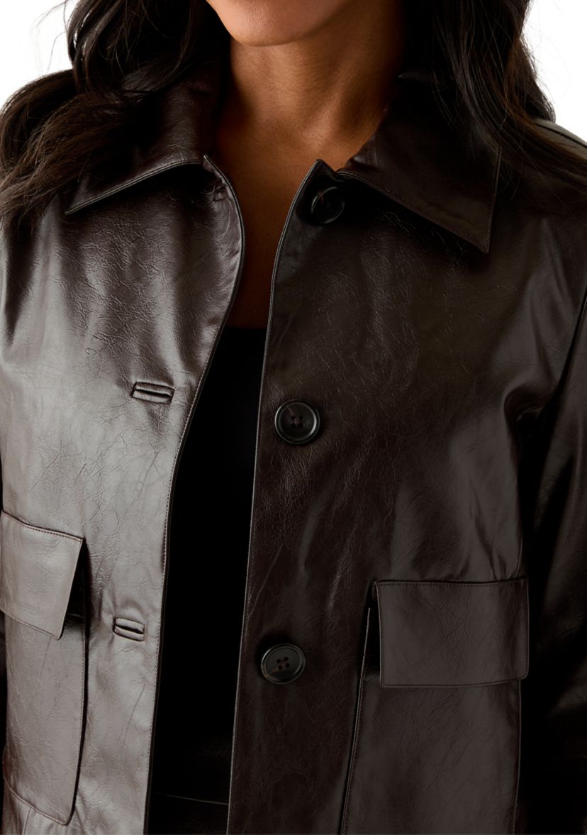 Womens Four Button Jacket with Patch Pockets