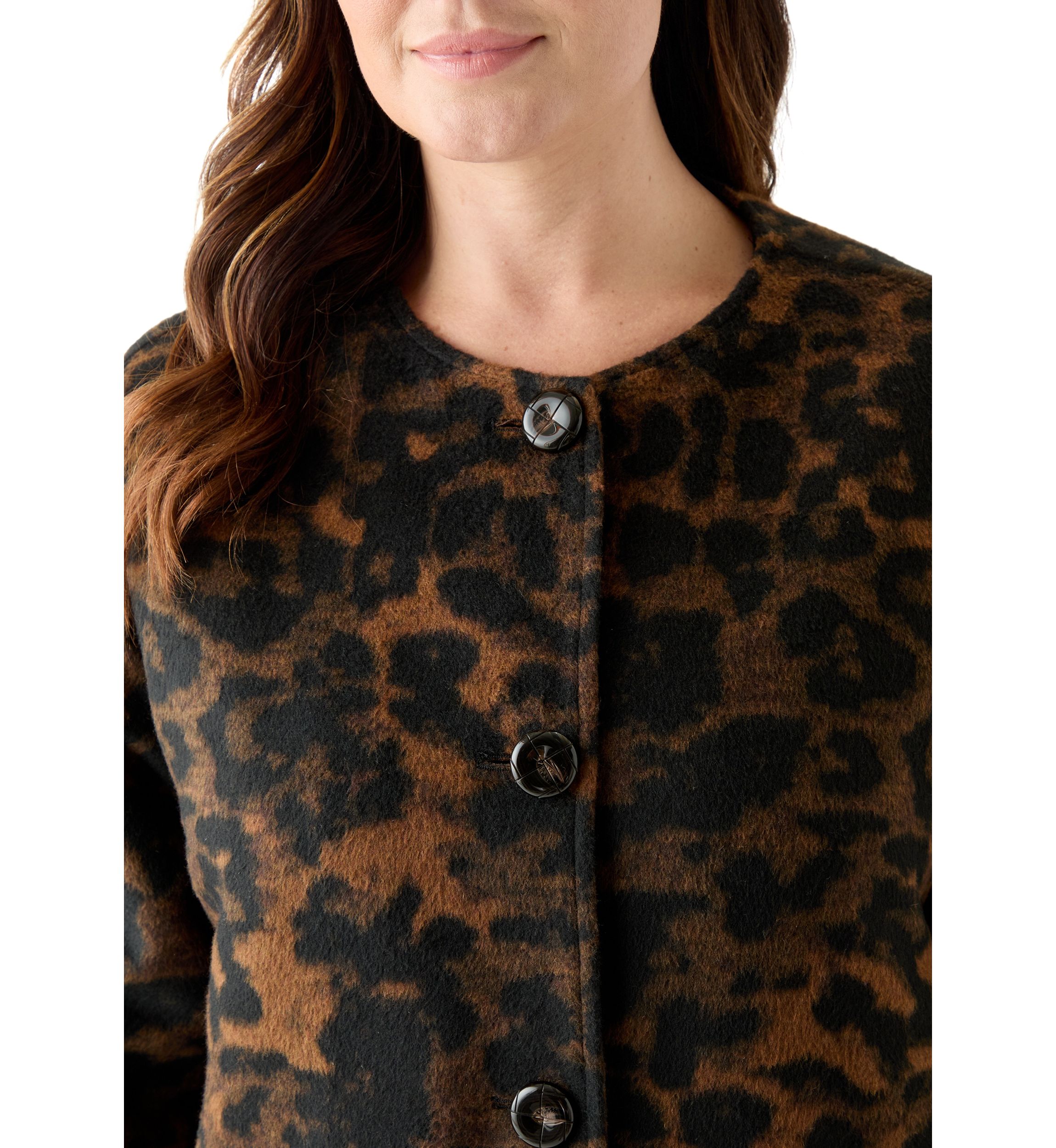 Plus Size Black Multicolor Peacoat