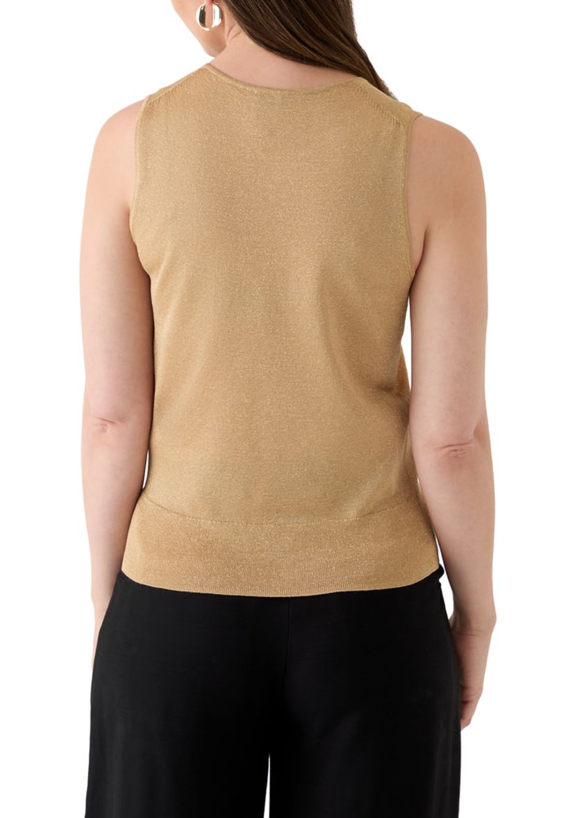 Womens Sleeveless Light Gold Shimmer Top