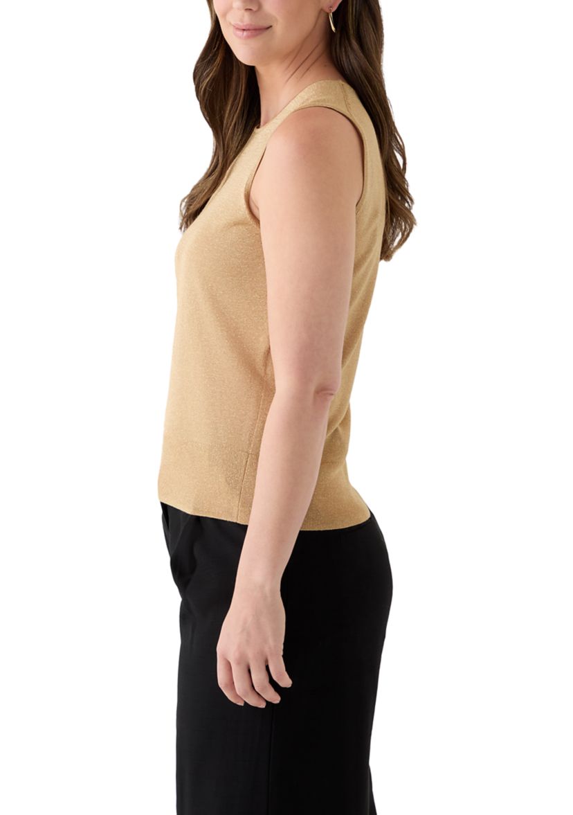 Womens Sleeveless Light Gold Shimmer Top