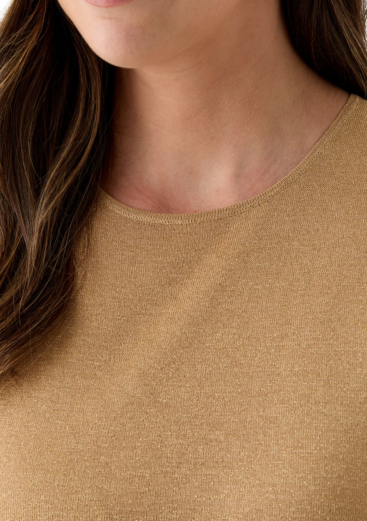 Womens Sleeveless Light Gold Shimmer Top