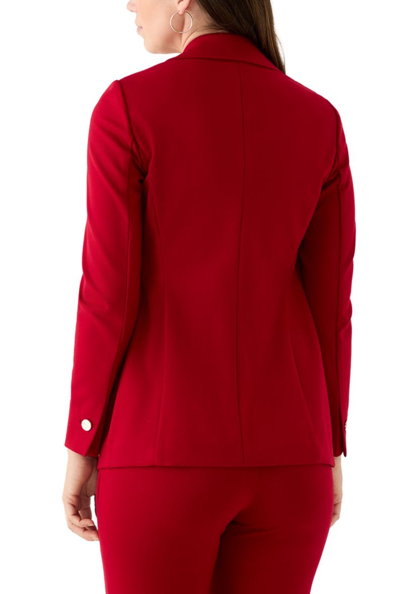 Womens Triple Pocket Faux Double Breasted Jacket