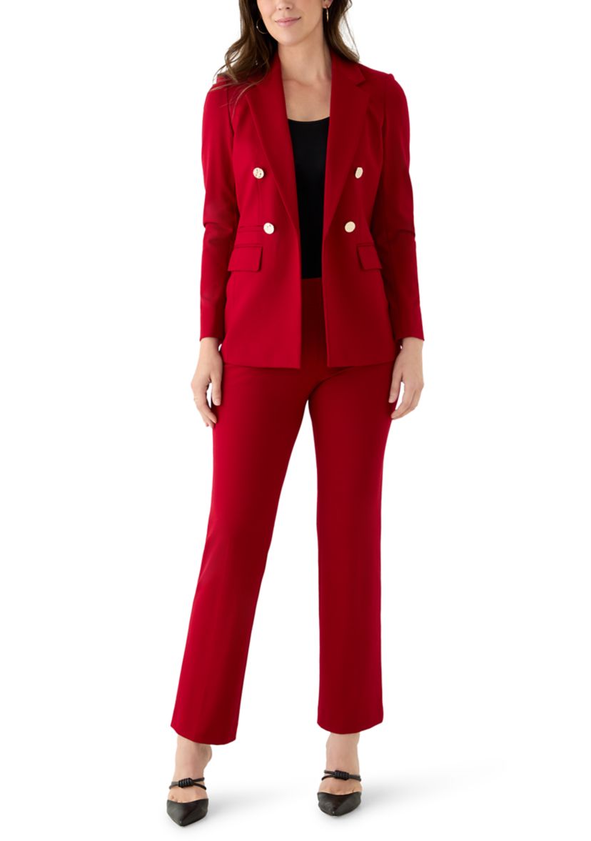 Womens Triple Pocket Faux Double Breasted Jacket