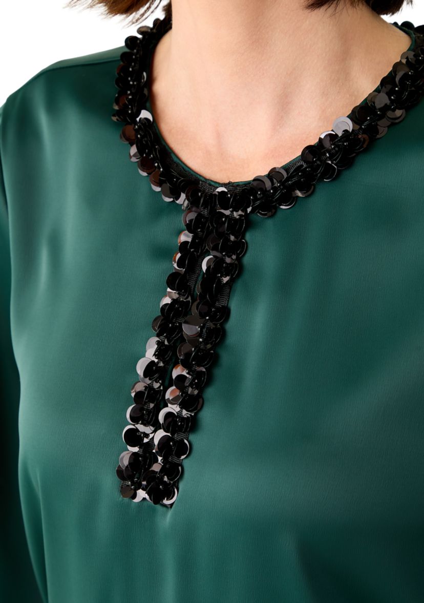 Womens Slit Front Flutter Sleeve Blouse