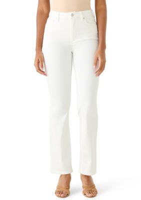 Anne Klein Women's Slim Bootleg Jeans, White, 4