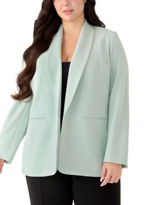 Anne Klein Women's Plus Size Shawl Collar Open Front Jacket