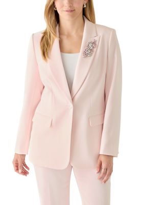 Anne Klein Women's Embellished One Button Jacket, 10